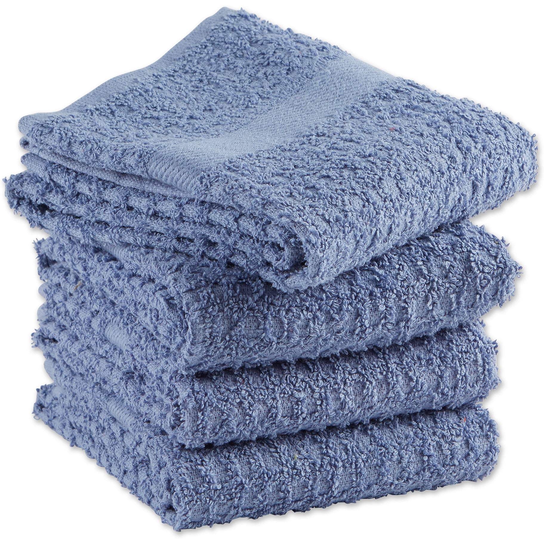 DII Solid Vintage Stonewash Blue Waffle Terry Dishtowel (Set of 4)