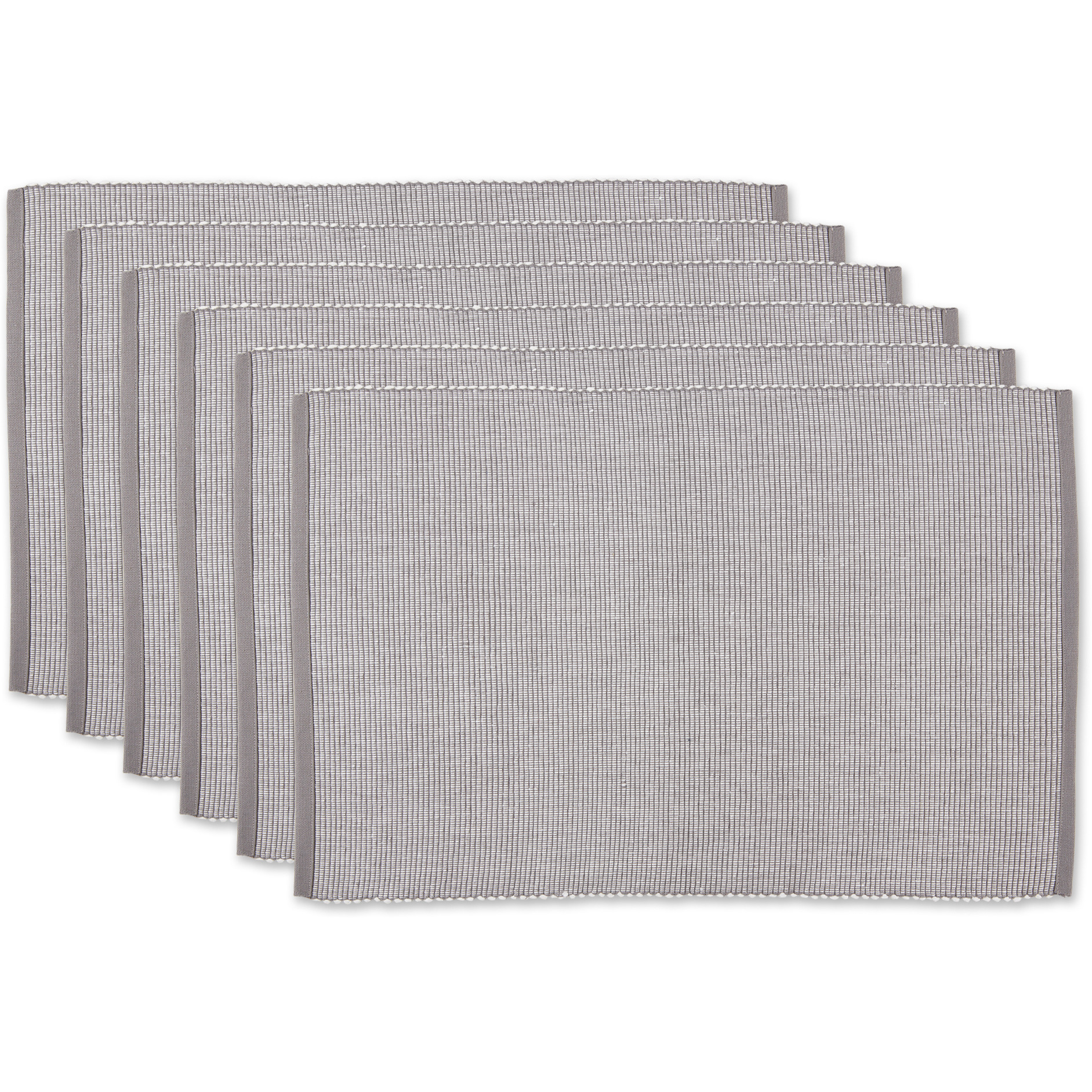 DII Gray & White 2-Tone Ribbed Placemat (Set of 6)