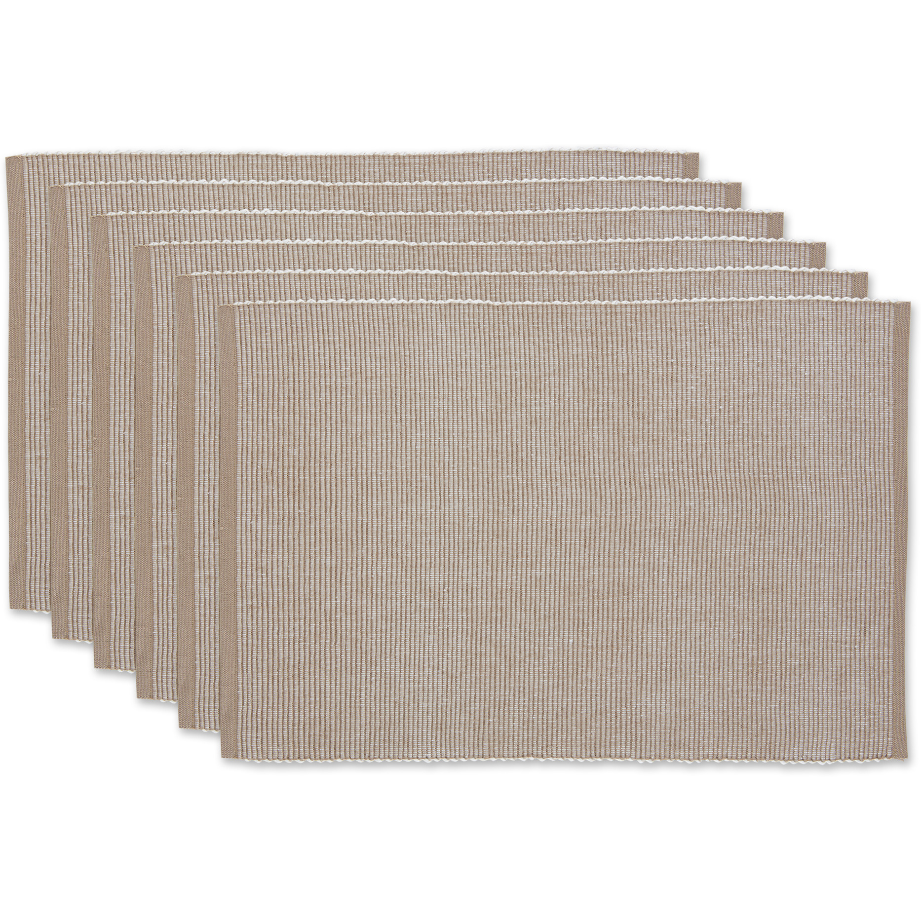 DII Stone & White 2-Tone Ribbed Placemat (Set of 6)