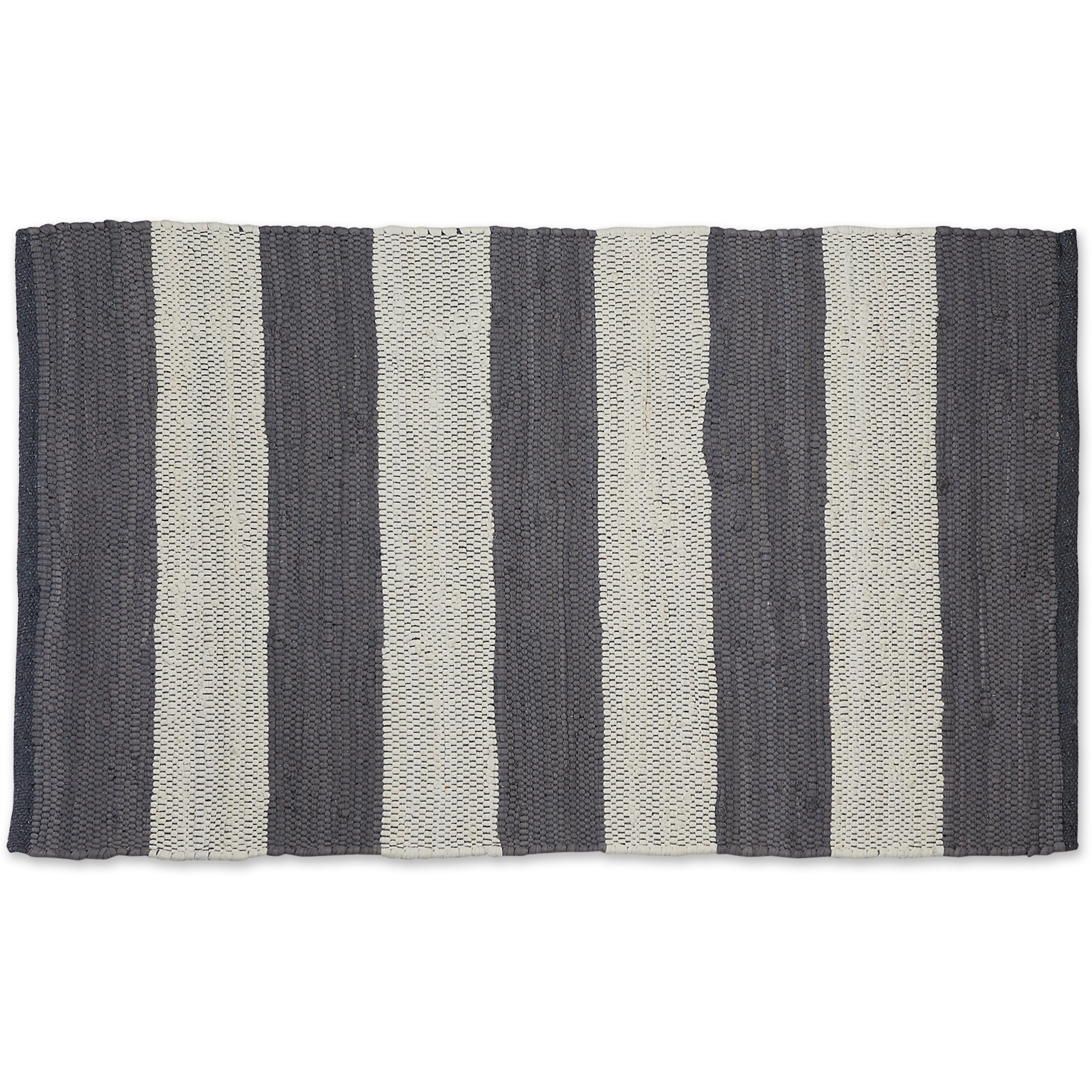 DII Gray/White Stripe Rag Rug