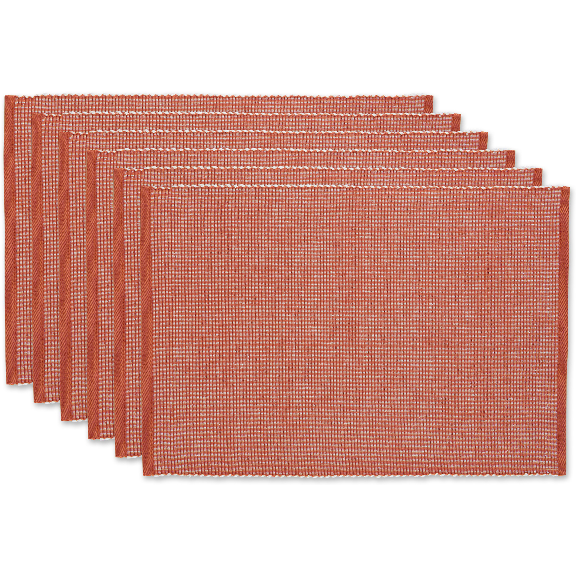 DII Vintage Red & White 2-Tone Ribbed Placemat (Set of 6)