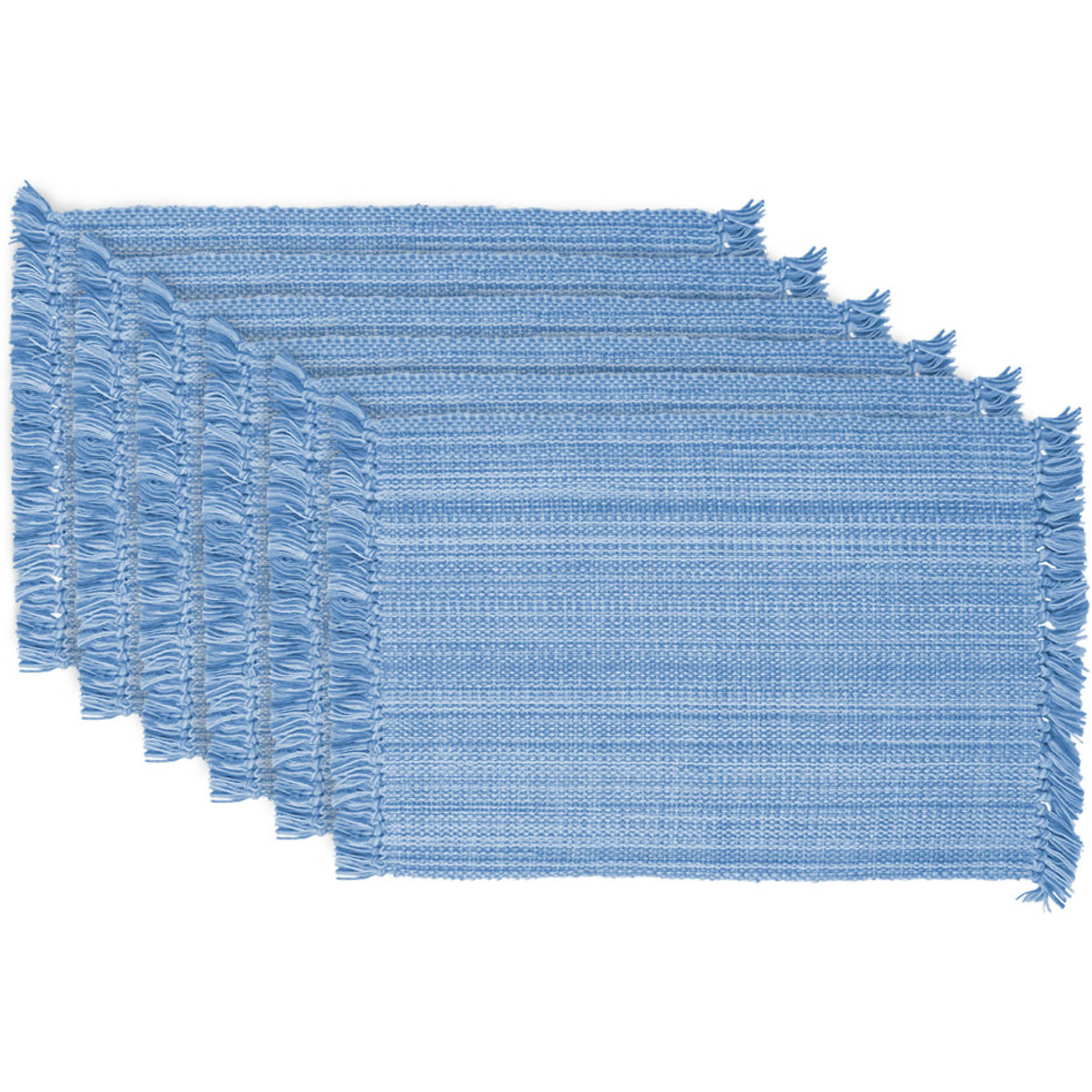 DII Variegated Light Blue Fringe Placemat (Set of 6)