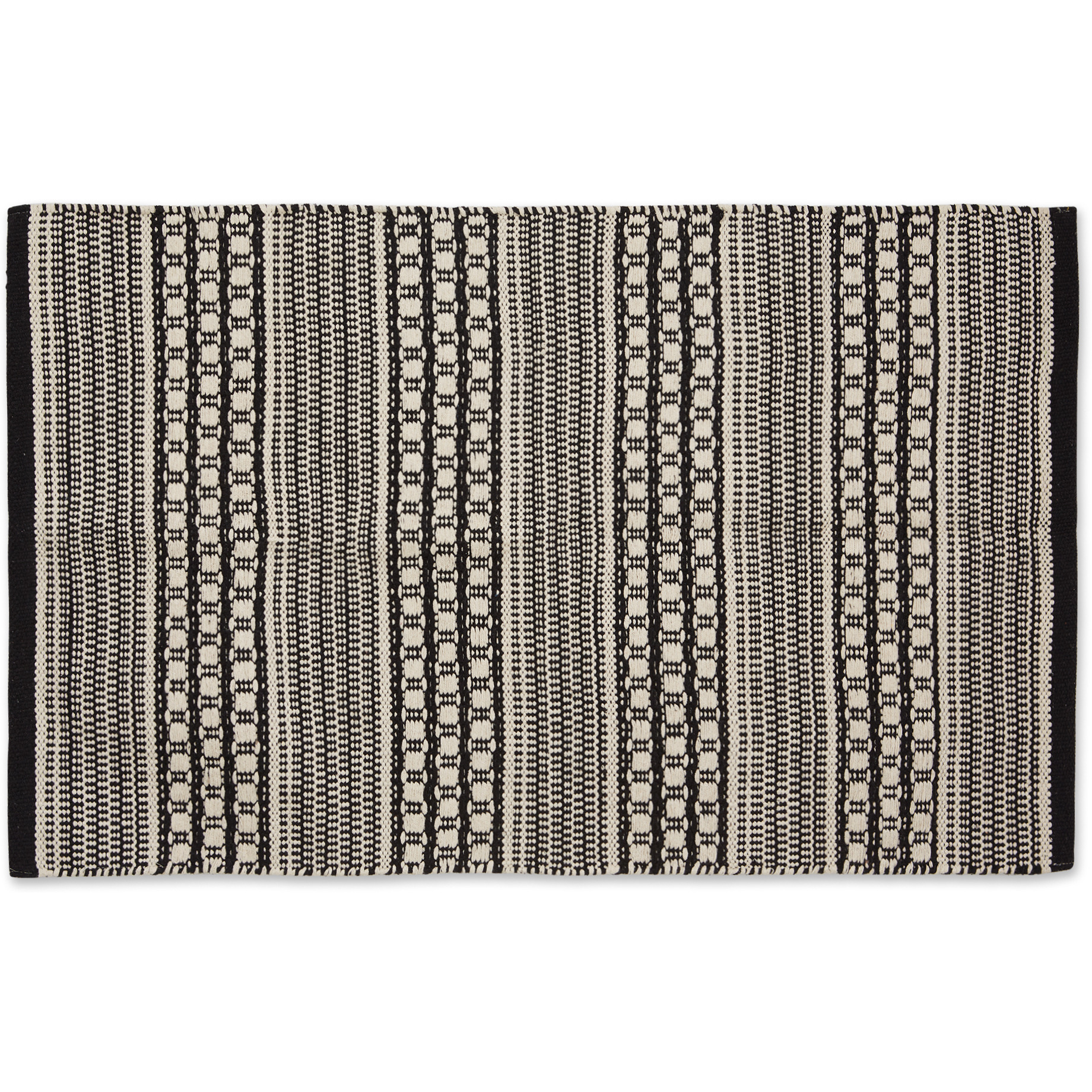 DII Black Dobby Stripe Hand-Loomed Rug 2x3 Ft