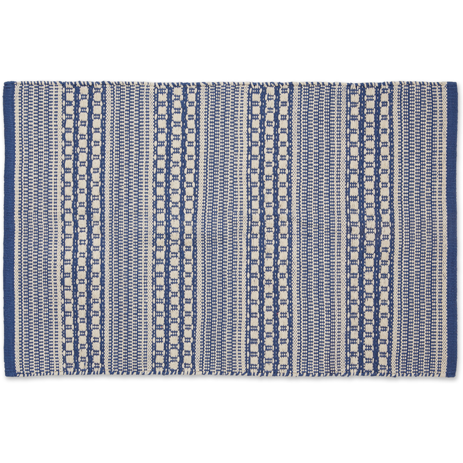 DII French Blue Dobby Stripe Hand-Loomed Rug 2x3 Ft