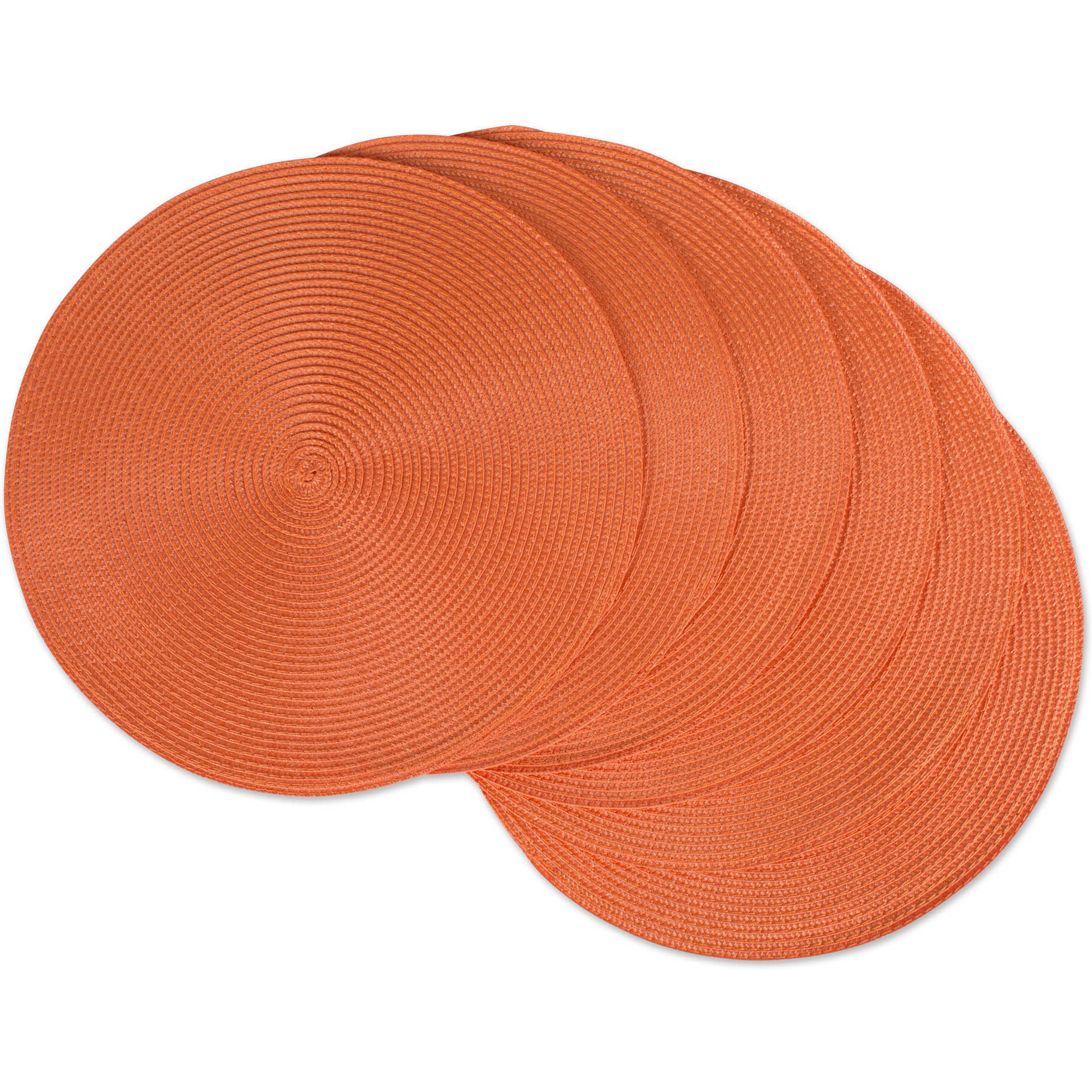 DII Orange Round Polypropylene Woven Placemat (Set of 6)