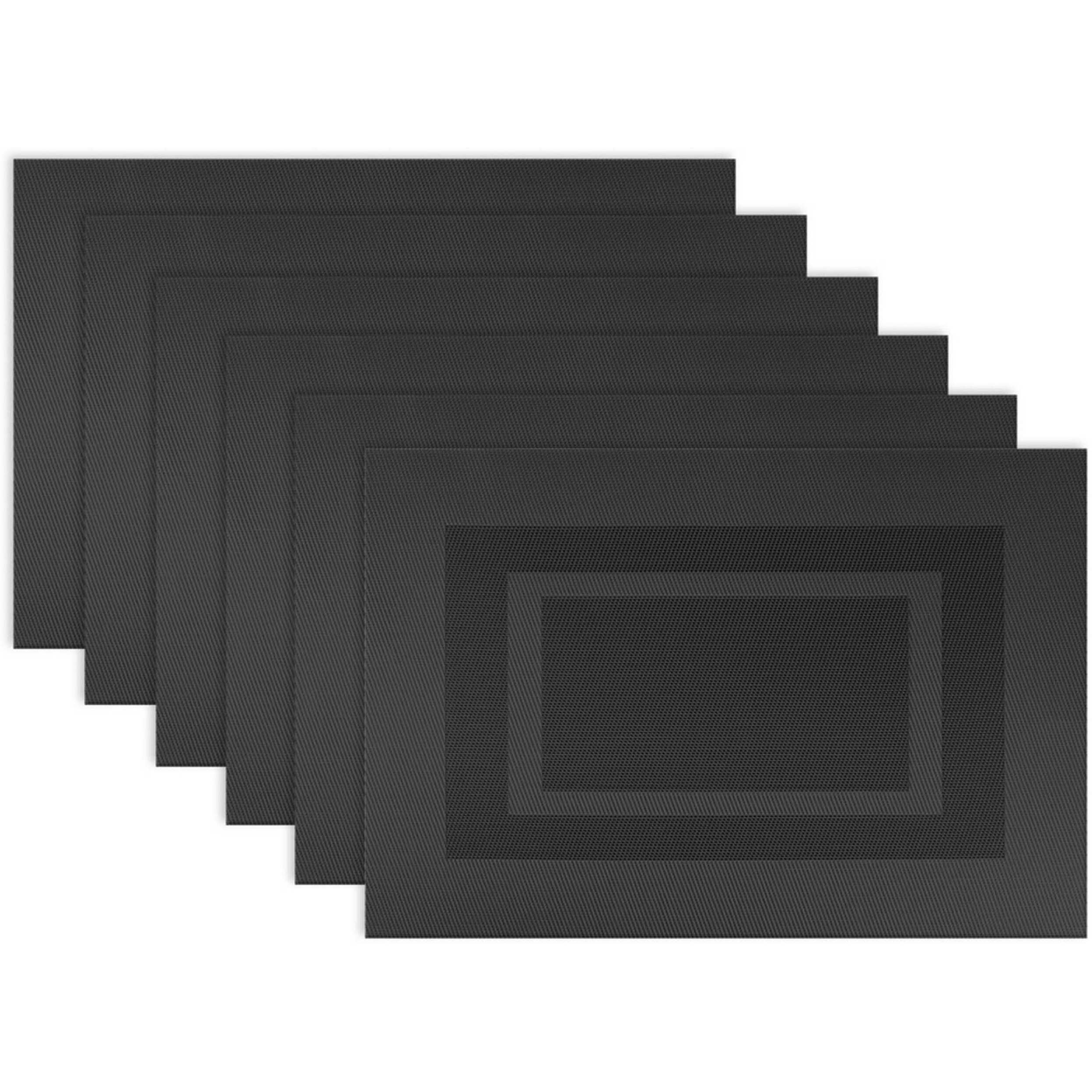 DII Black Pvc Doubleframe Placemat (Set of 6)