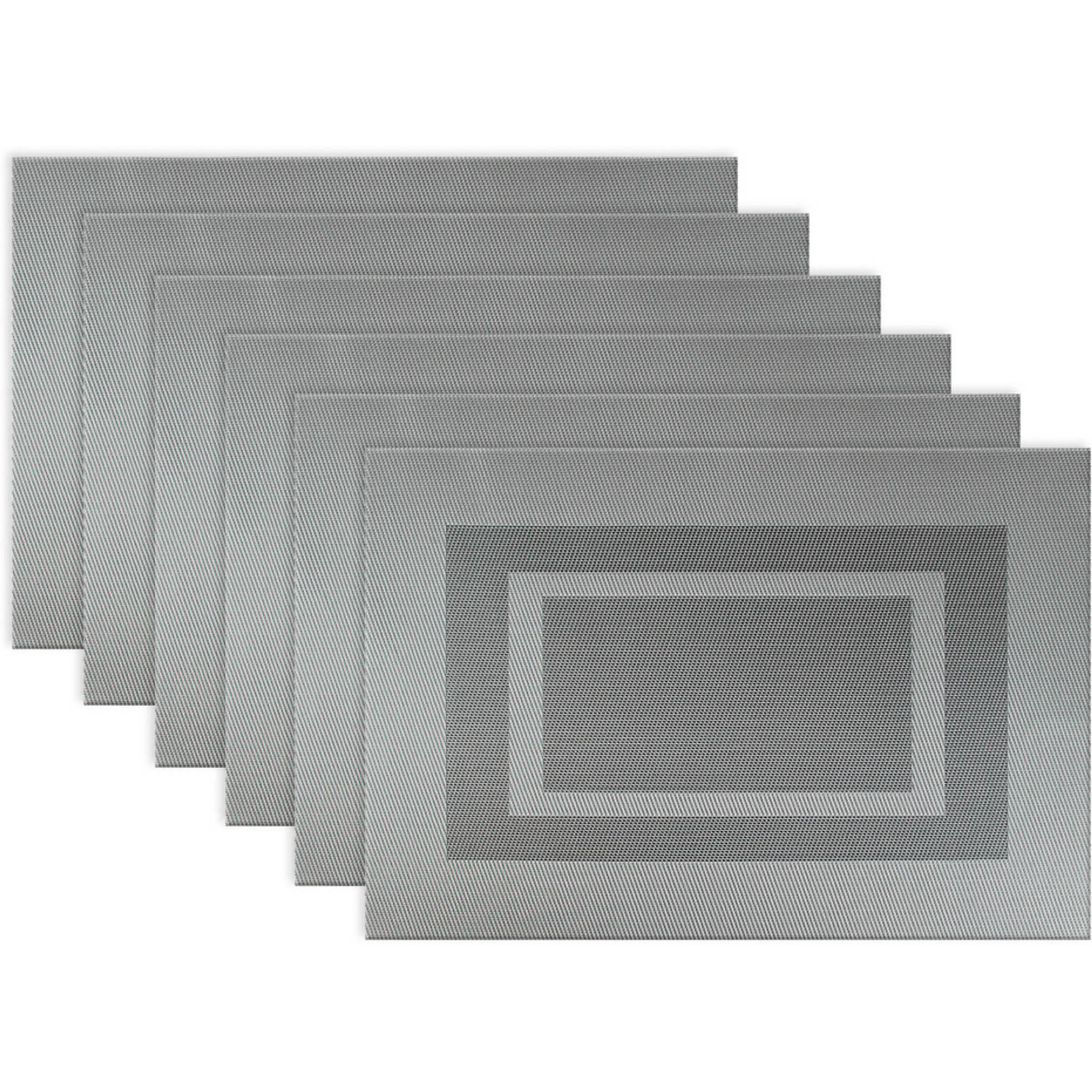 DII Gray Pvc Doubleframe Placemat (Set of 6)