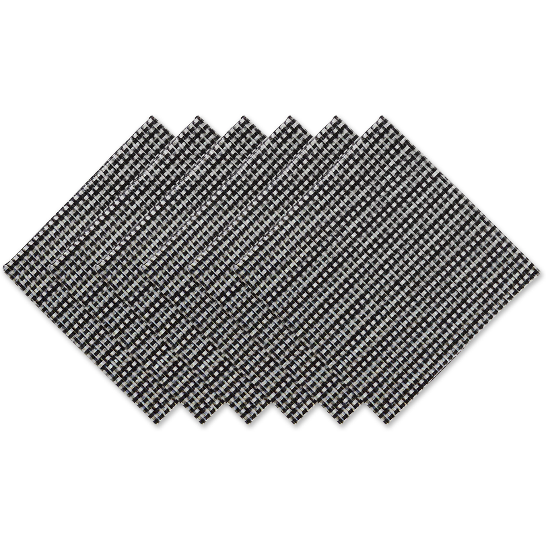 DII Black/Semi Bleach Gingham Napkin (Set of 6)