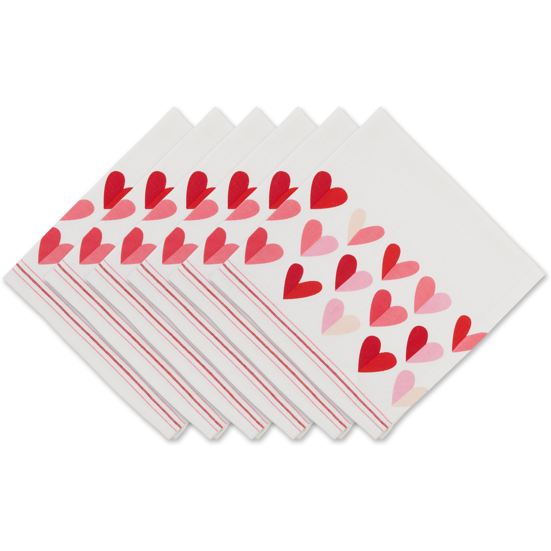 DII Two Hearts Print Napkin (Set of 6)