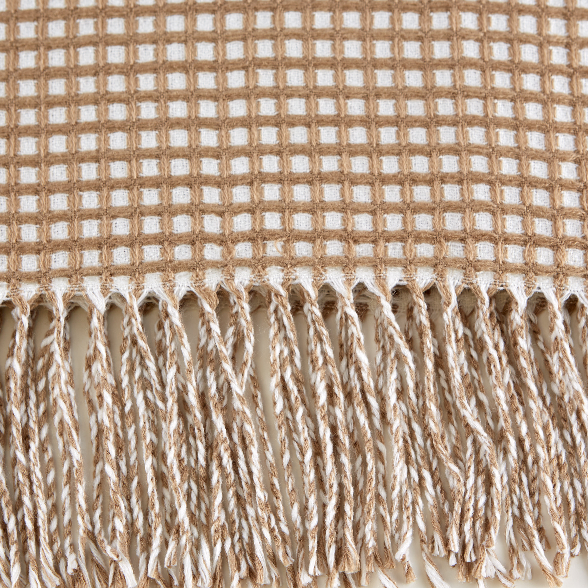 DII Stone & White Waffle Knit Throw