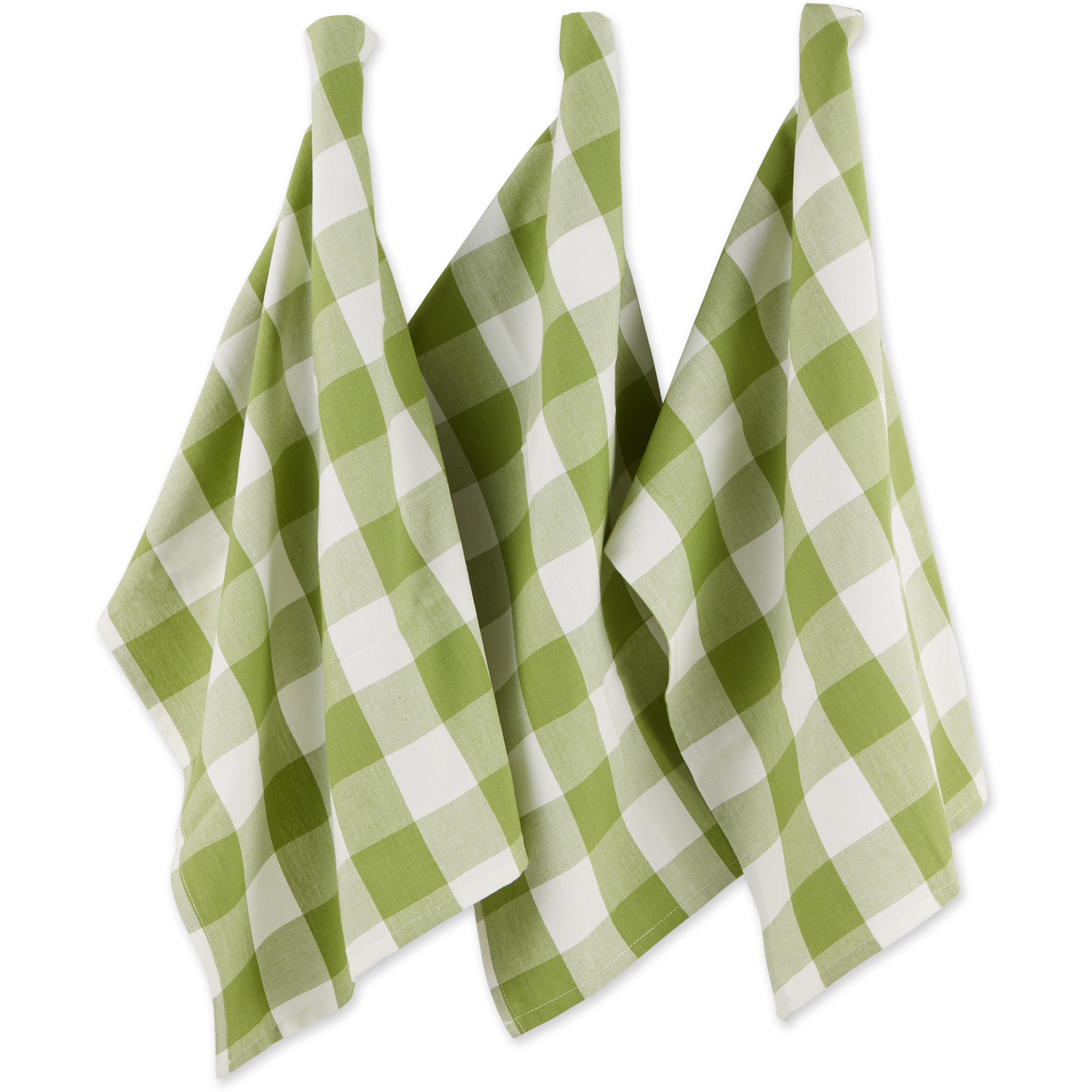 DII Antique Green Buffalo Check Dishtowel (Set of 3)