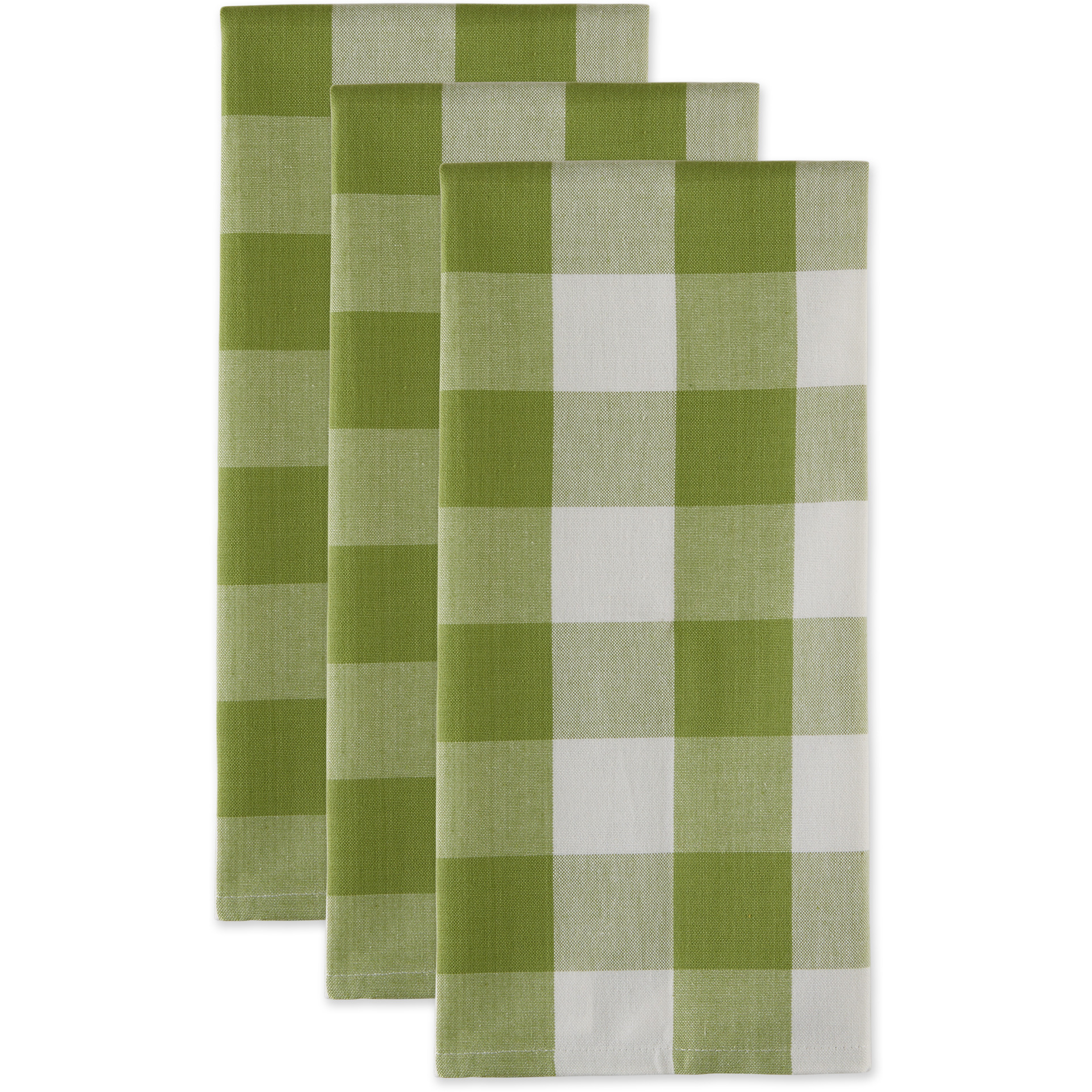 DII Antique Green Buffalo Check Dishtowel (Set of 3)