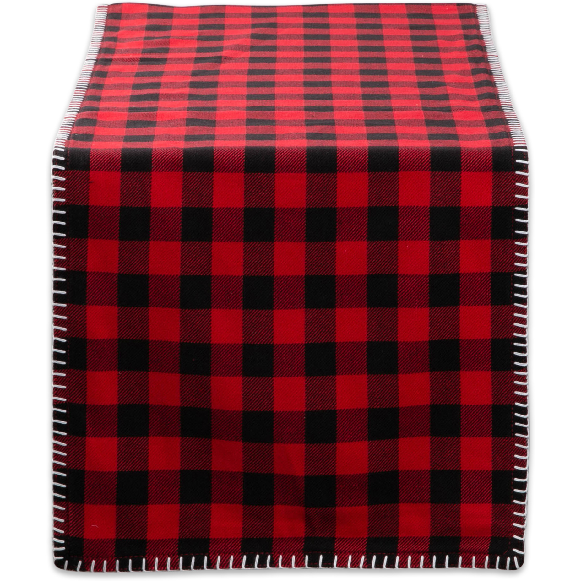 DII Christmas Buffalo Check With Embroidery Table Runner