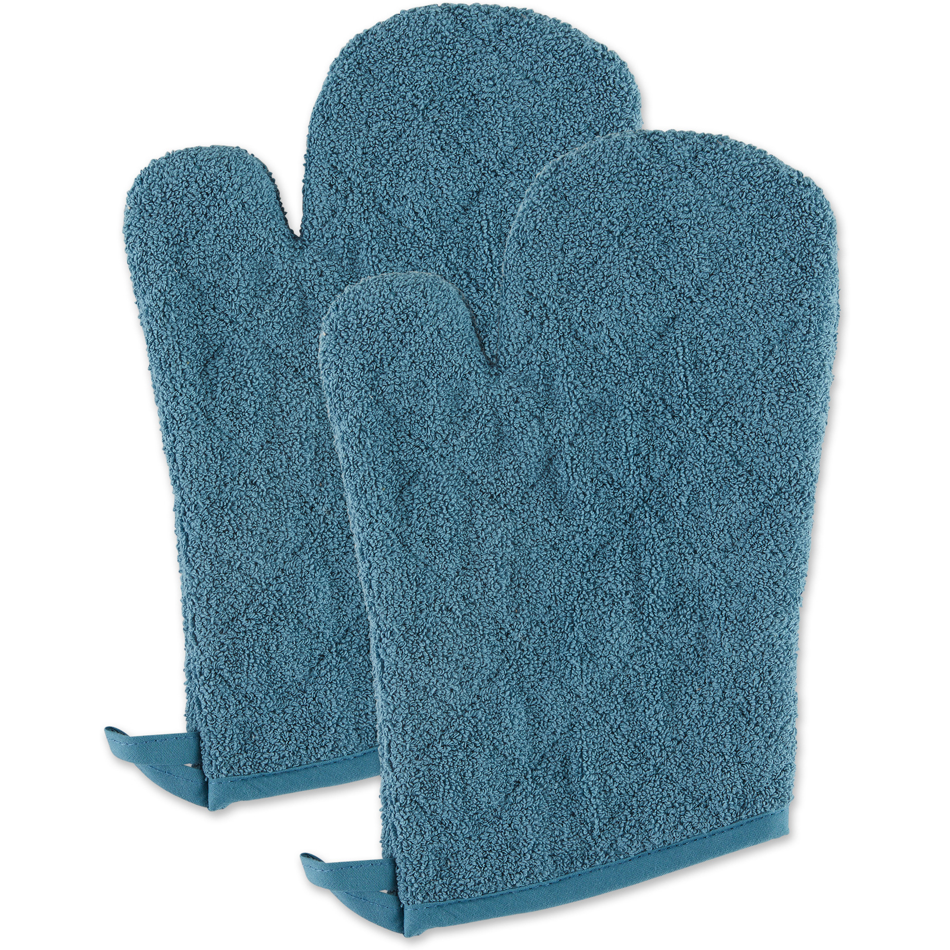 STORM BLUE TERRY OVEN MITT SET/2