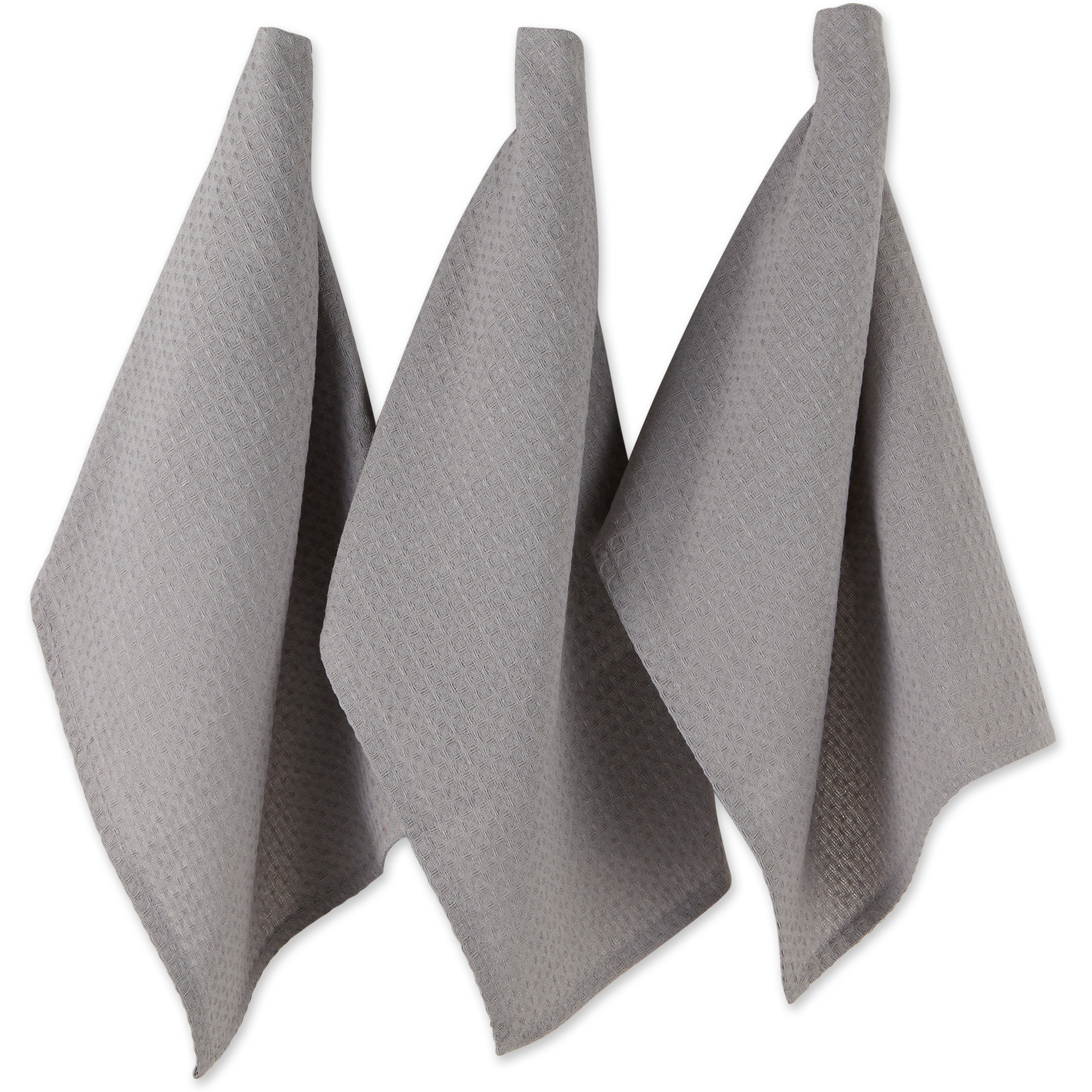 DII Gray Recycled Cotton Waffle Dishtowel (Set of 6)