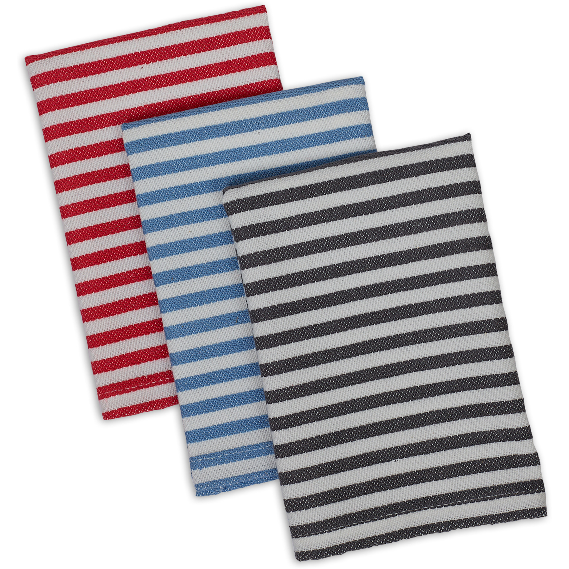 DII I Love Paris Striped Heavyweight Dishcloths Set/6