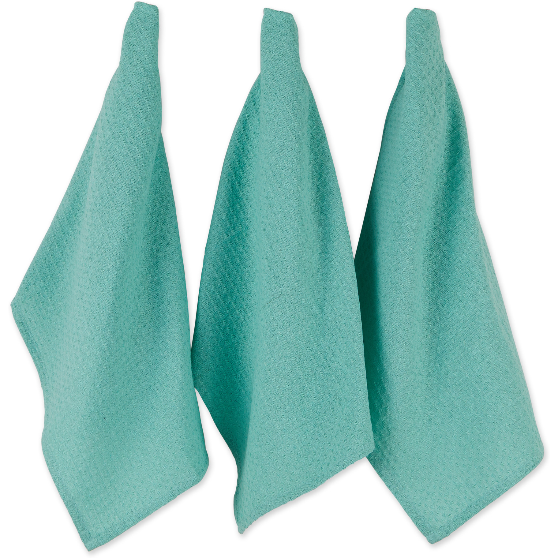 DII Aqua Recycled Cotton Waffle Dishtowel (Set of 6)
