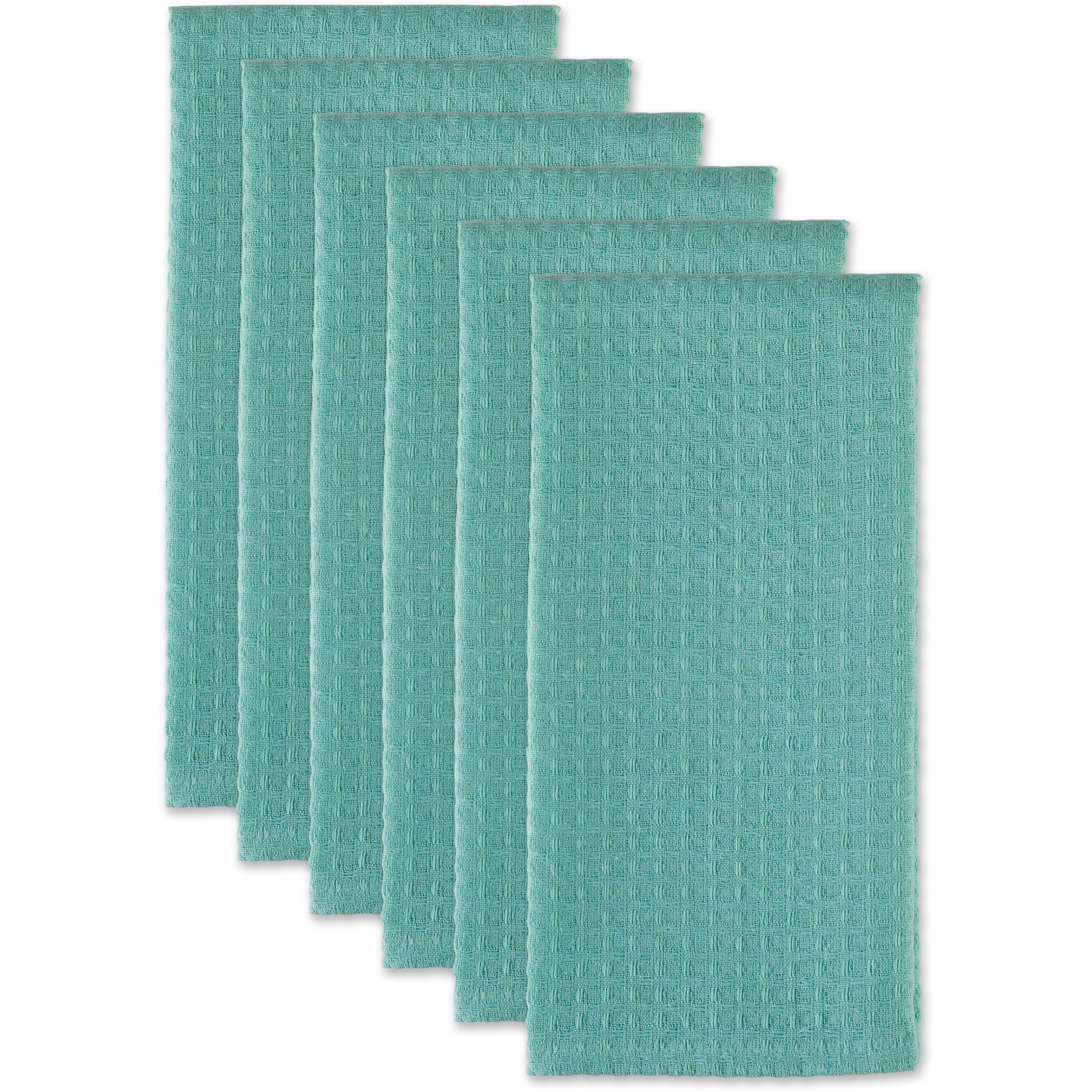 DII Aqua Recycled Cotton Waffle Dishtowel (Set of 6)