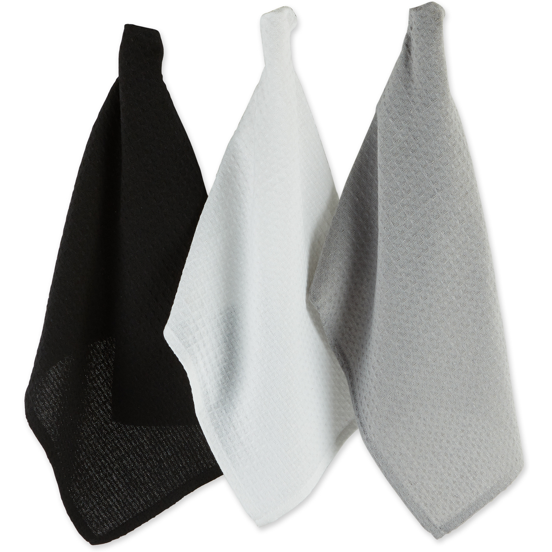 DII Asst Neutrals Recycled Cotton Waffle Dishtowel (Set of 6)