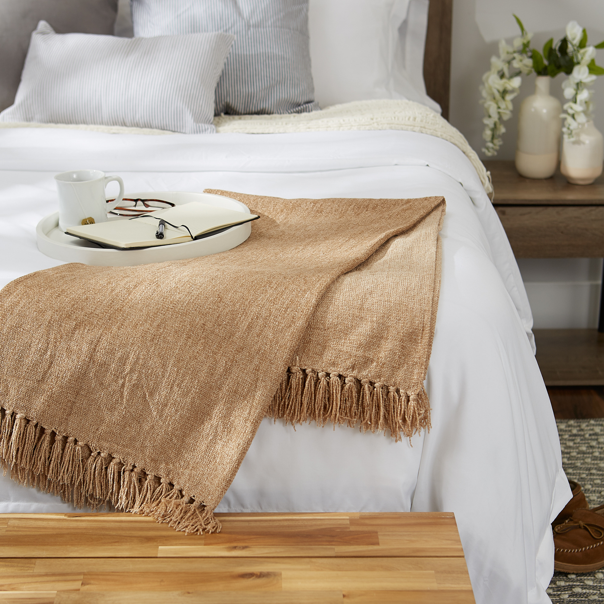 DII Soft Natural Chenille Throw