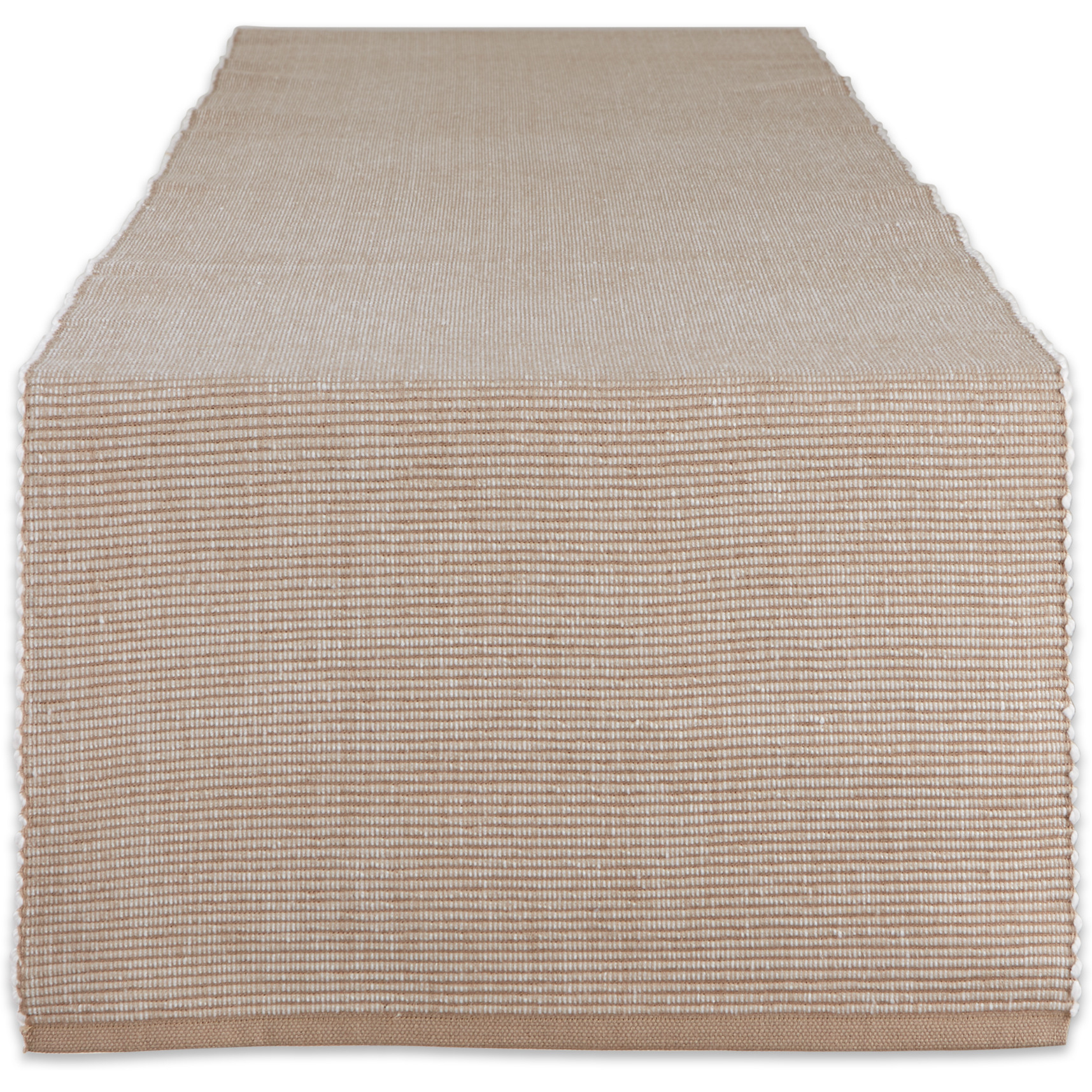 DII Stone & White 2-Tone Ribbed Table Runner