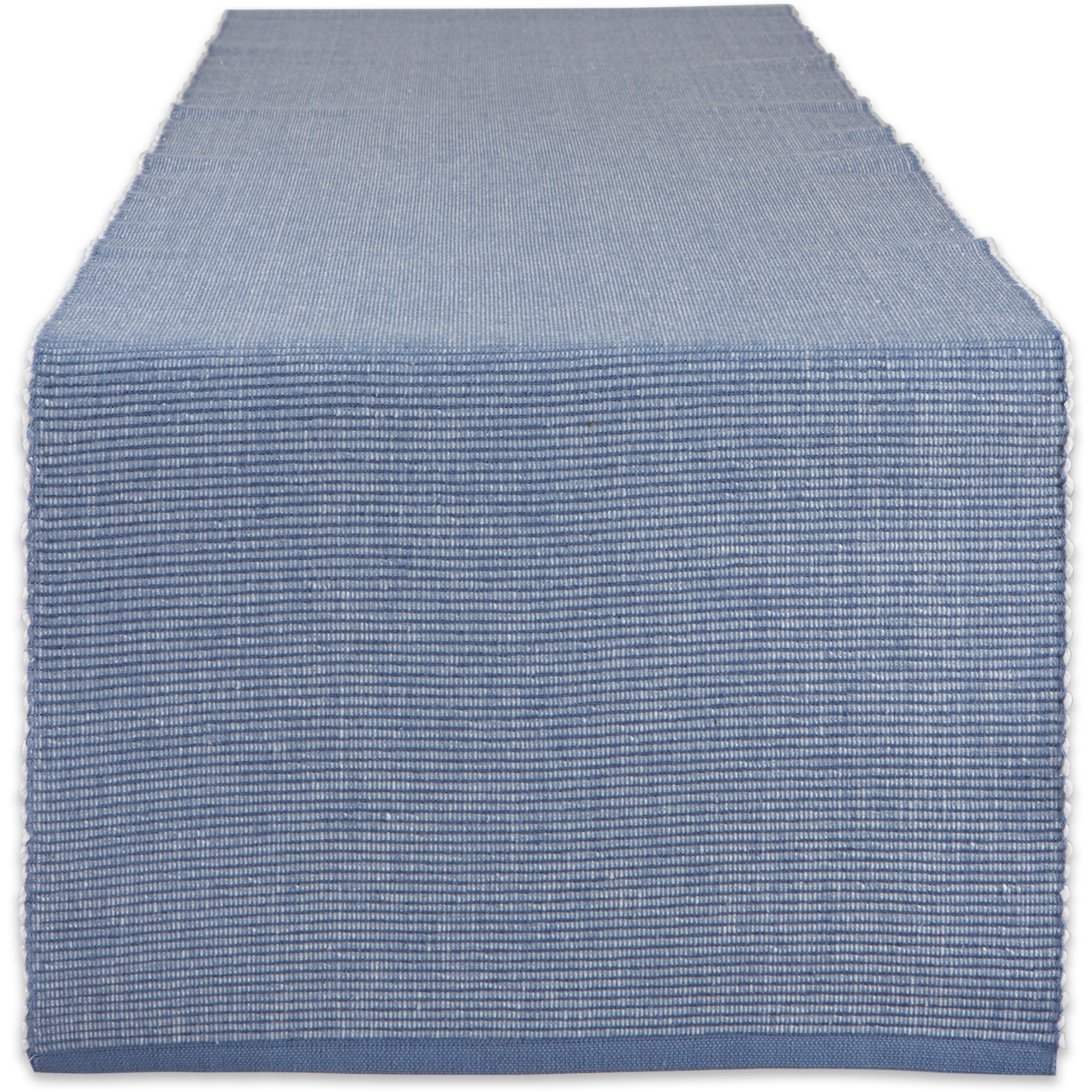 DII Stonewash Blue & White 2-Tone Ribbed Table Runner
