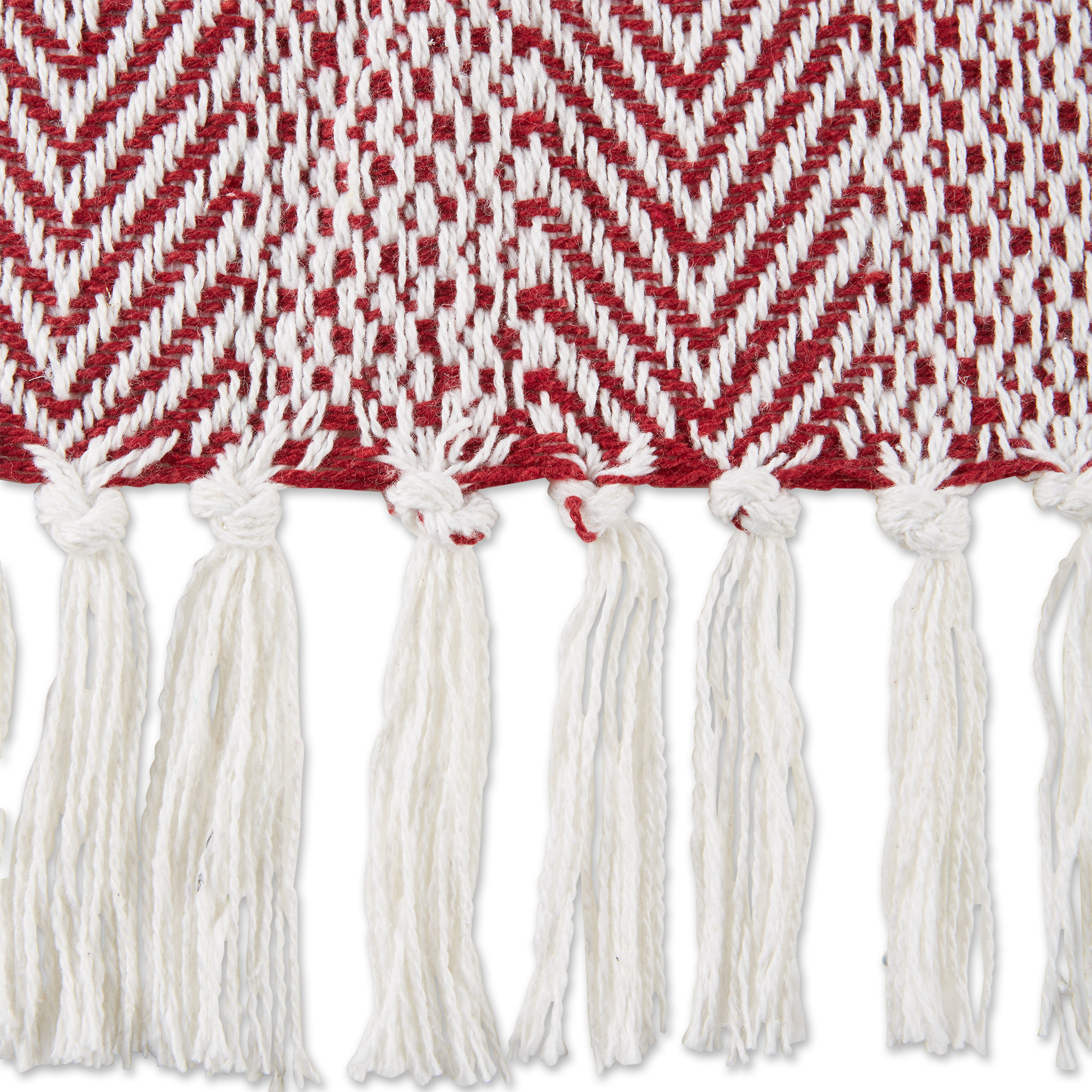 DII Barn Red Herringbone Stripe Throw