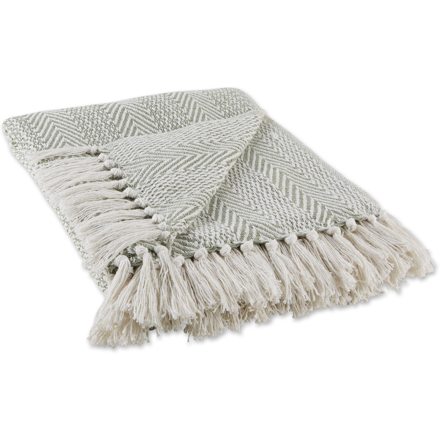 DII Artichoke Herringbone Stripe Throw