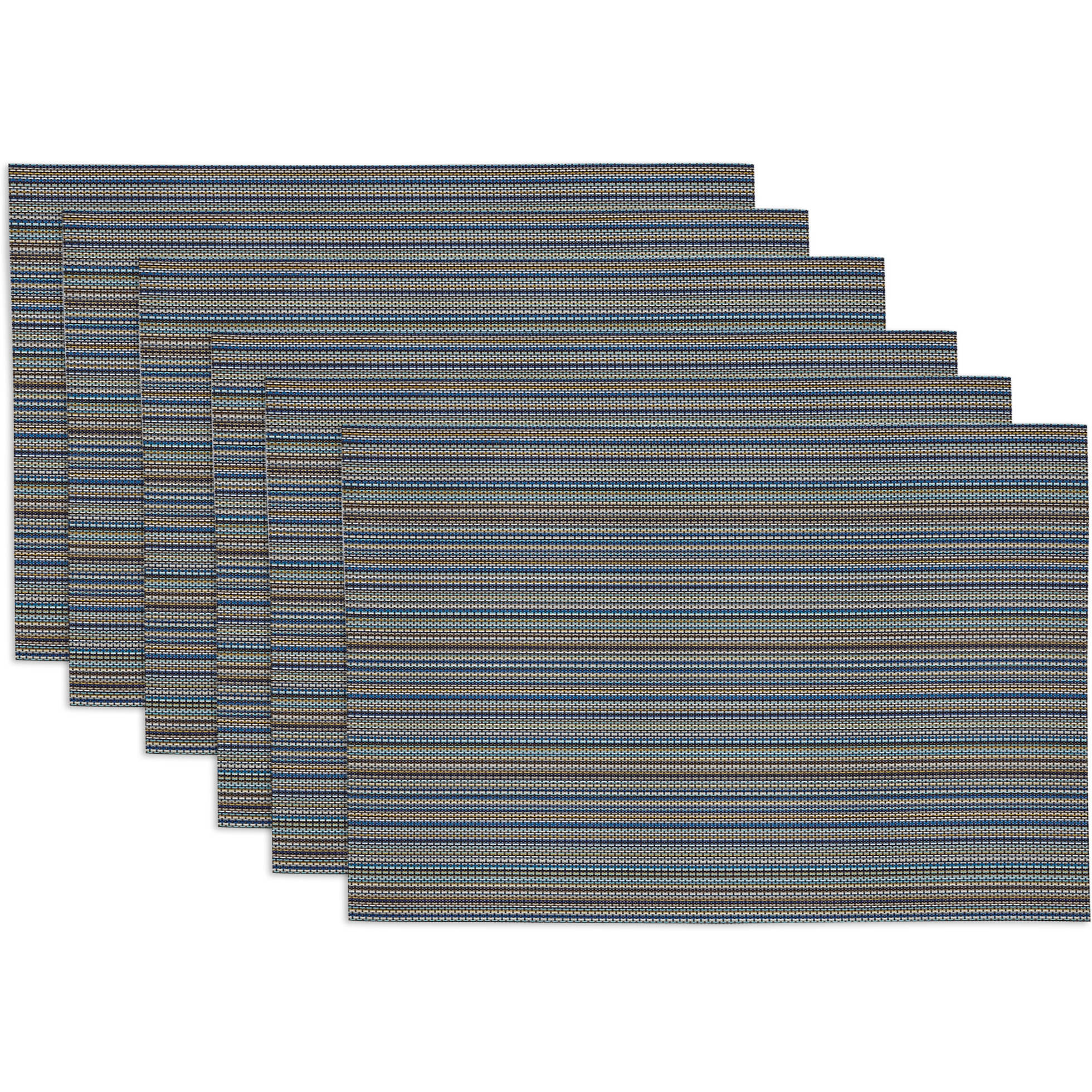 DII Ocean Micro Stripe Placemat Set, 13x19", 6 Piece