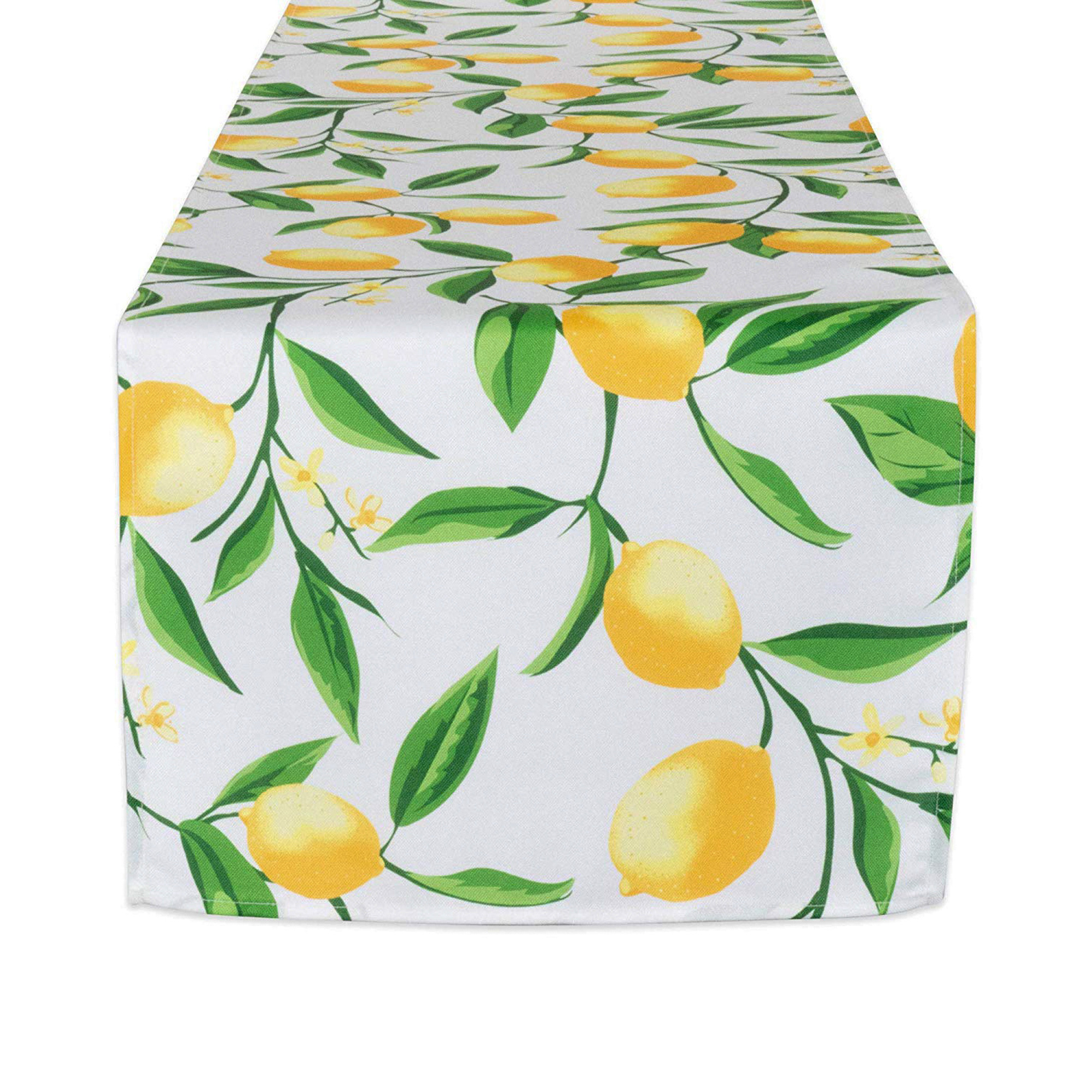 LEMON BLISS PRINT OUTDOOR TABLE RUNNER 14x108