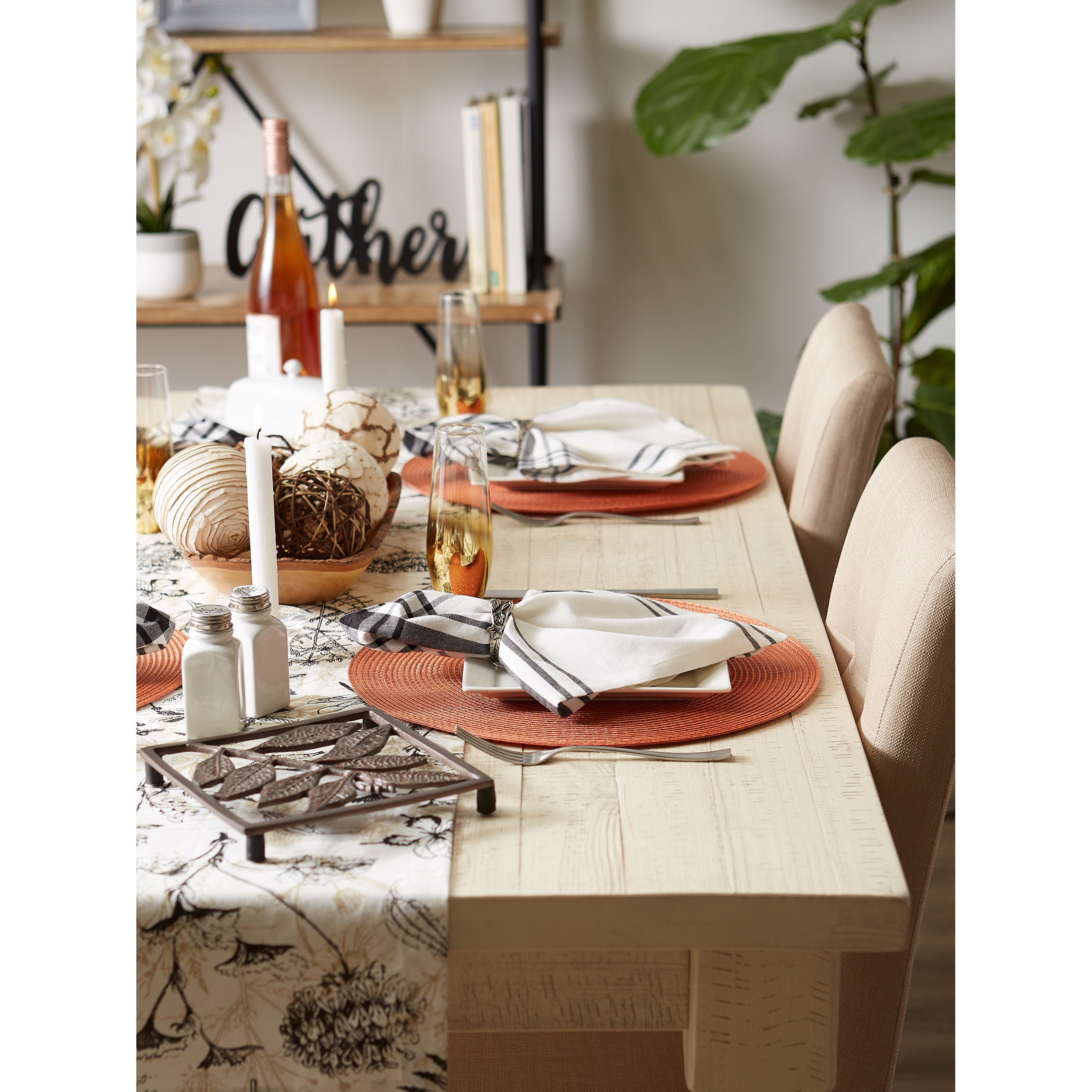 SPICE ROUND PP WOVEN PLACEMAT SET/6