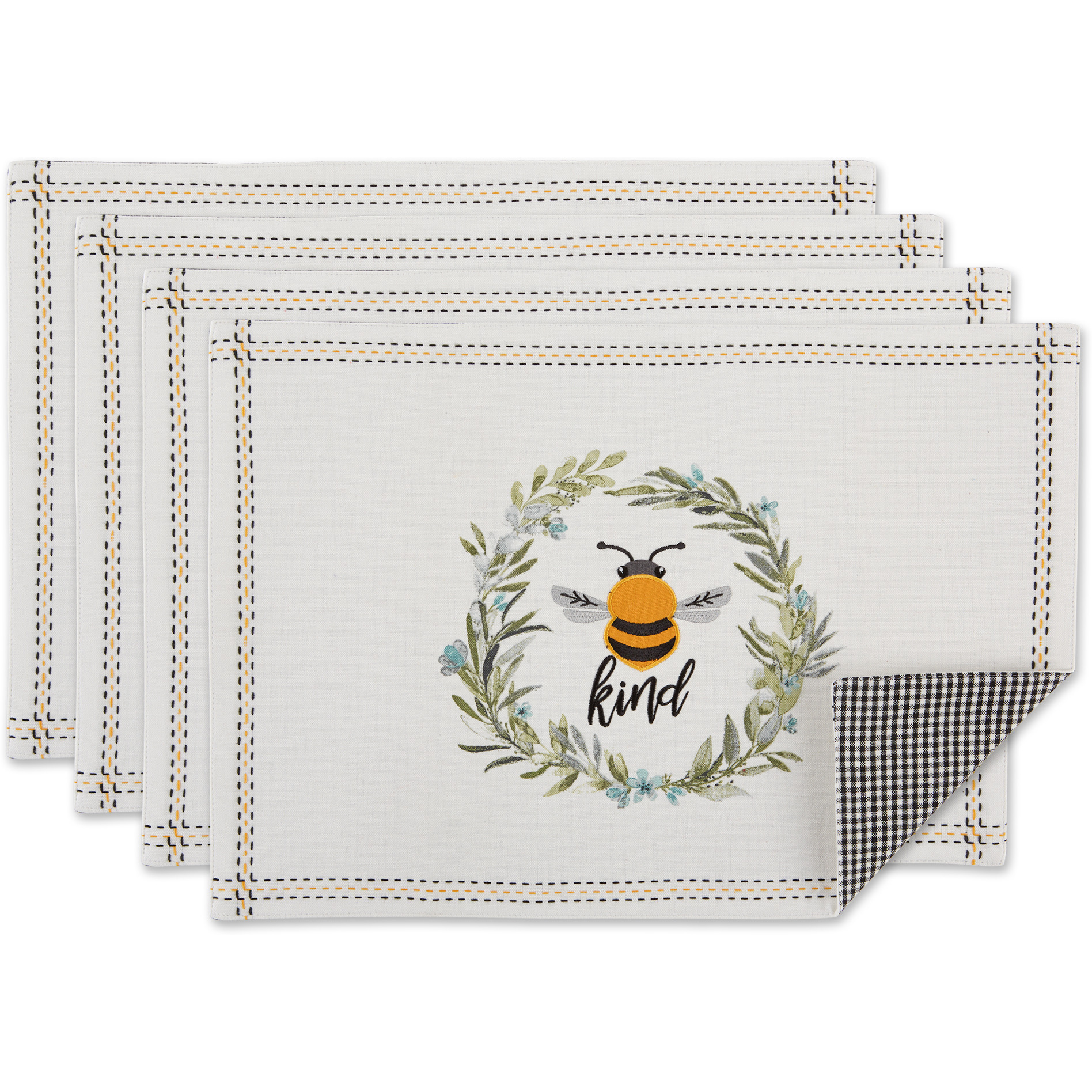 DII Bee Kind Reversible Embellished Placemat (Set of 4)