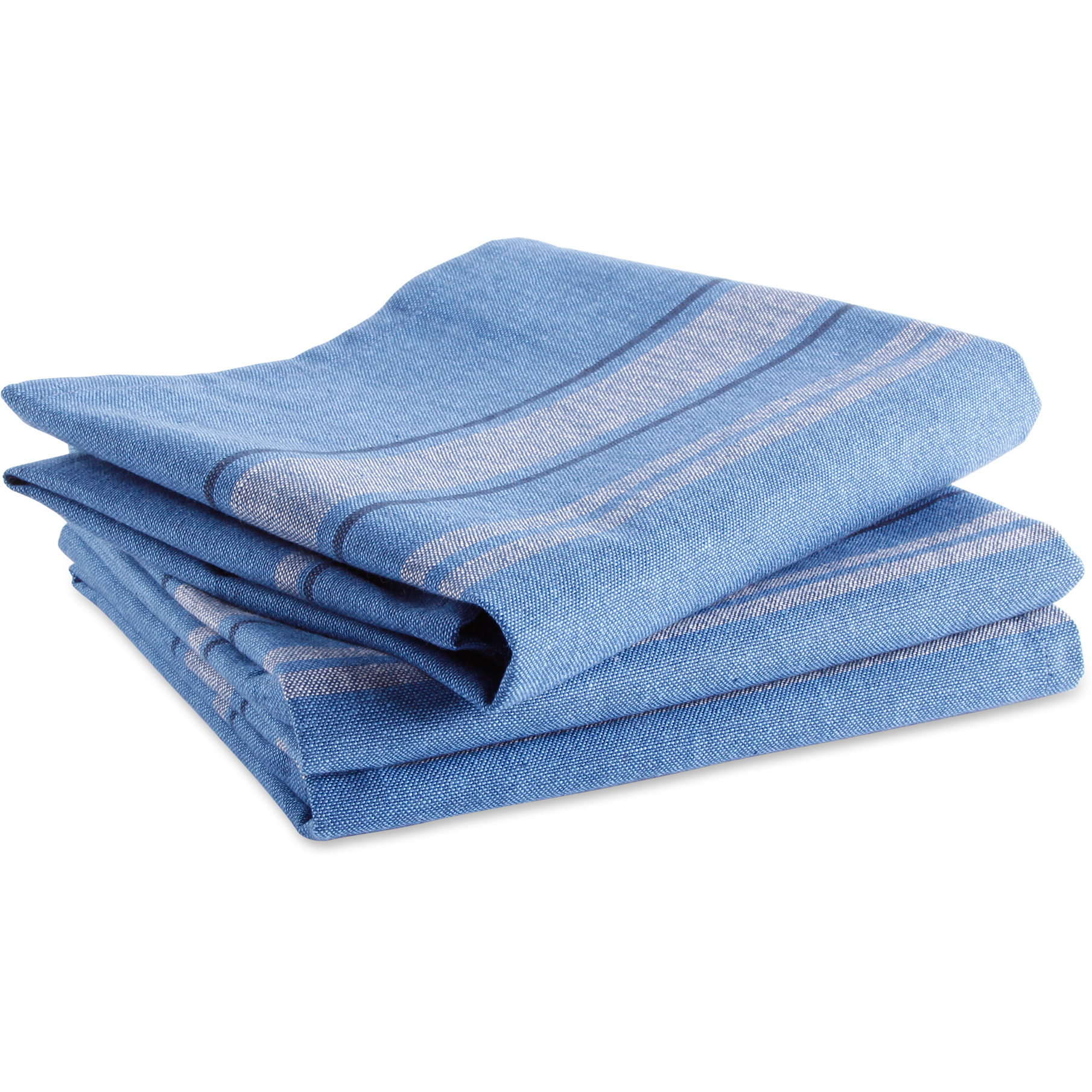 DII Blue Chambray French Stripe Woven Dishtowel (Set of 3)