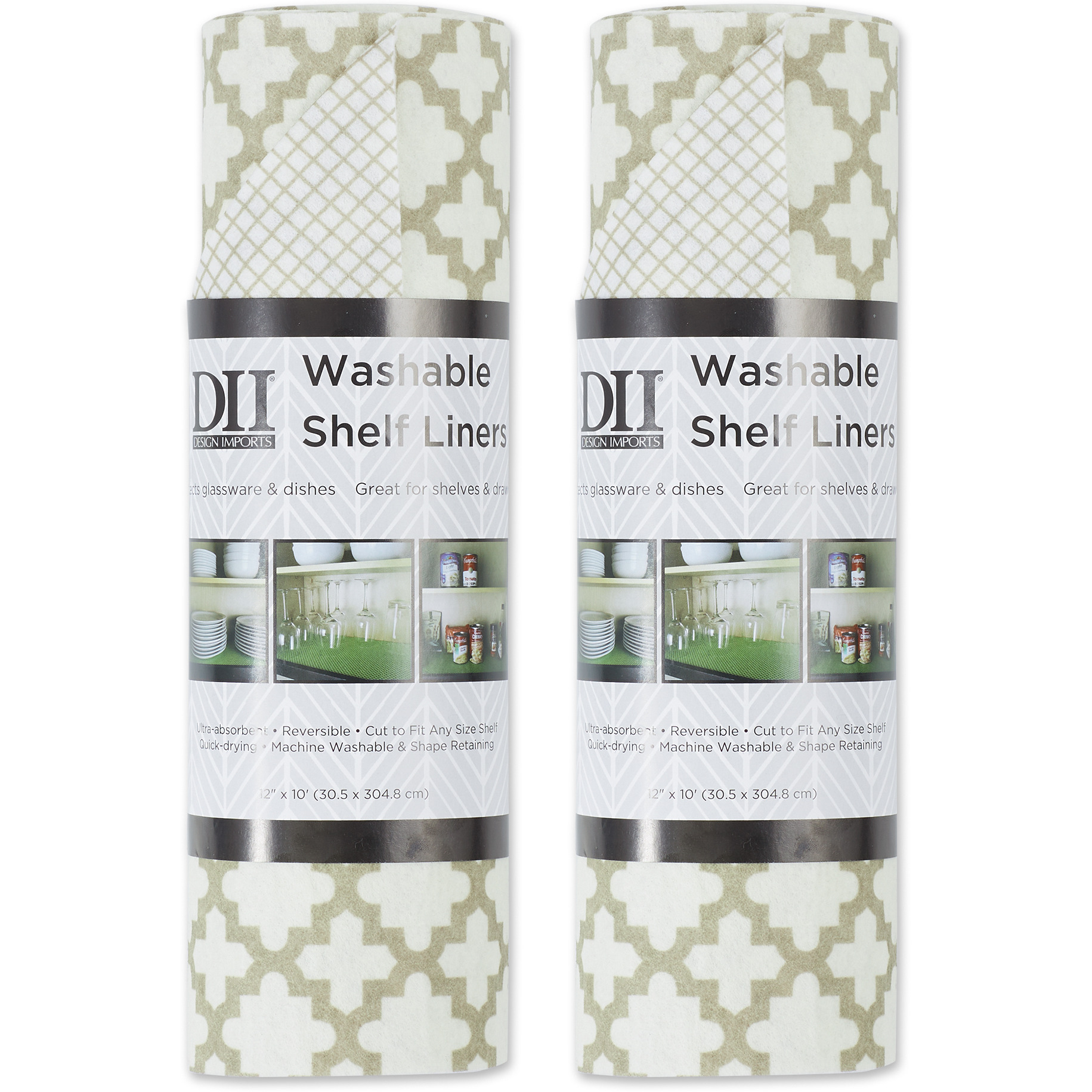 DII Cream Lattice Shelf Liner (Set of 2
