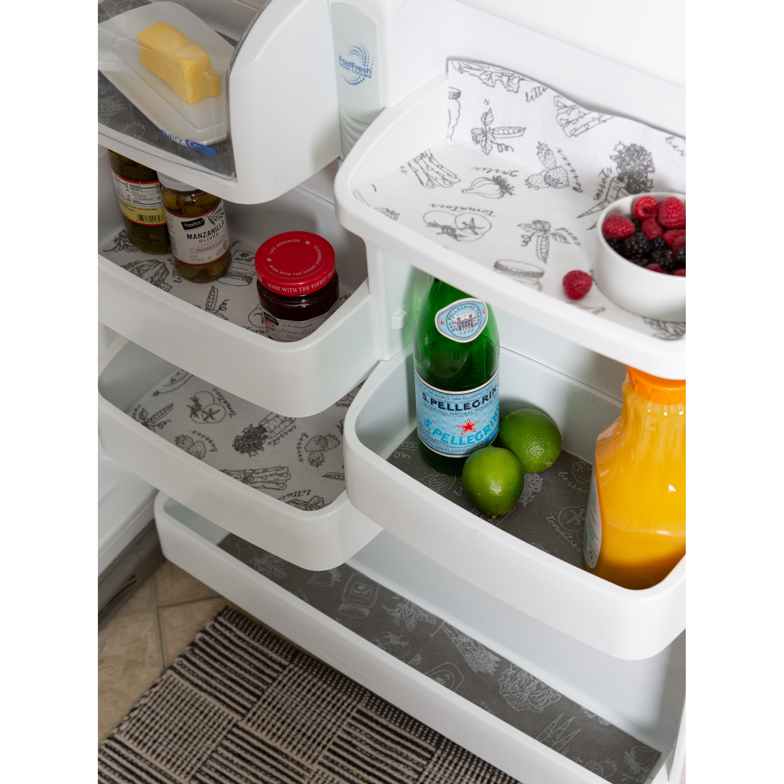 DII Gray Market Print Fridge Liner (Set of 6)