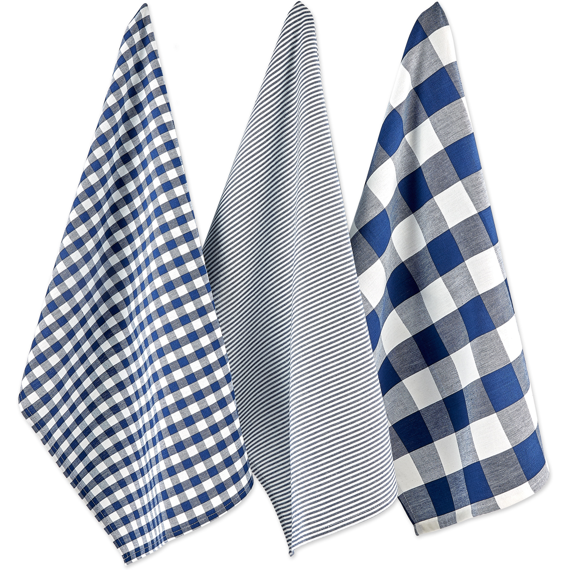 DII Navy/Off White Dishtowel Set