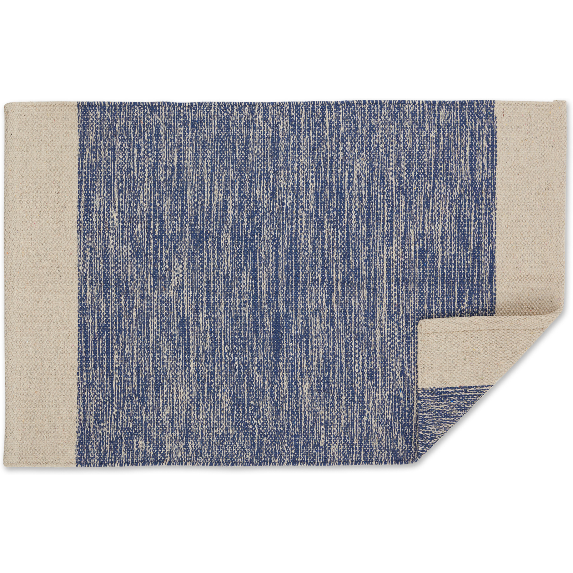 DII French Blue Variegated Border Hand-Loomed Rug 2x3 Ft
