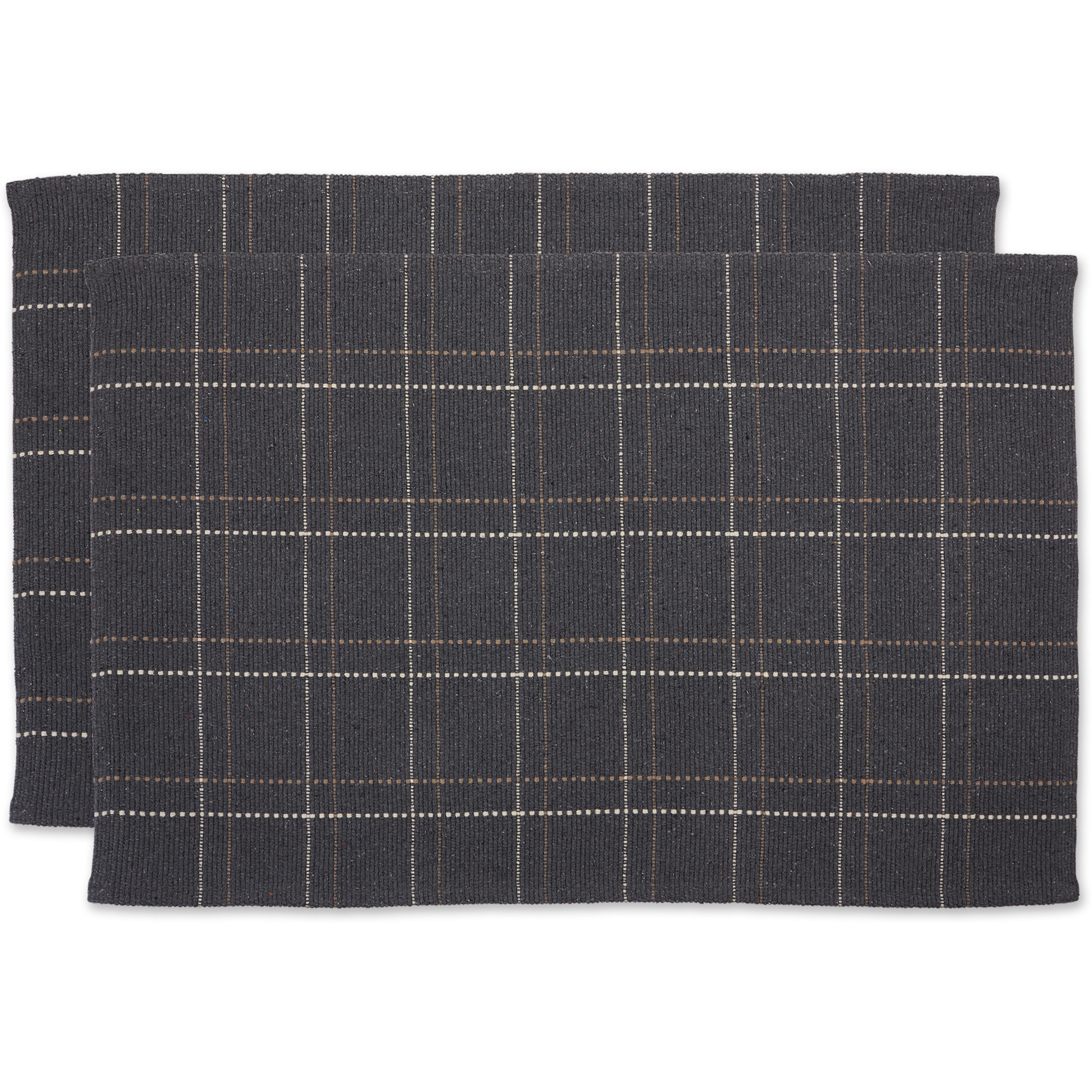 DII Mineral Variegated Plaid Recycled Yarn Rug  (Set of 2)