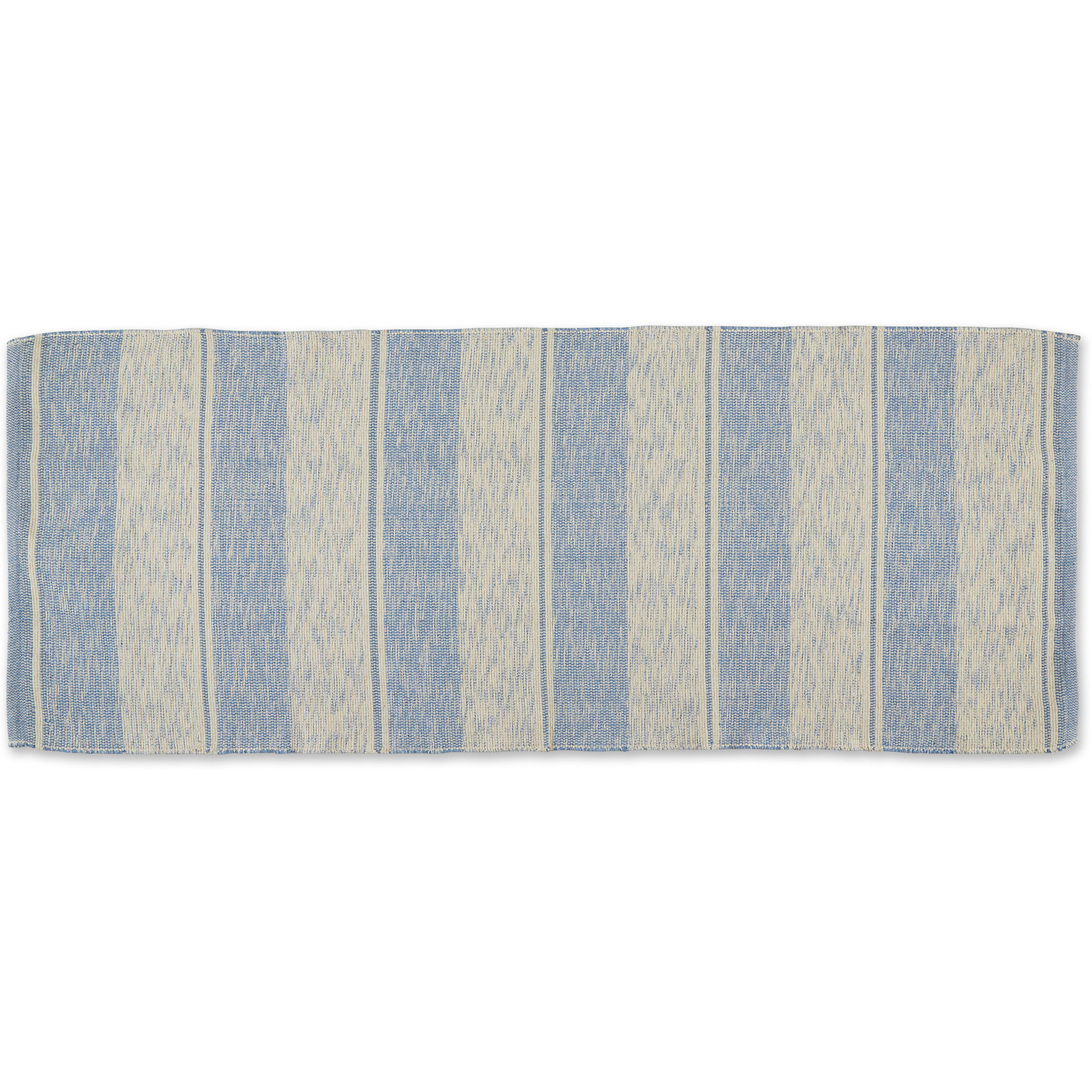 DII Stonewash Blue Variegated Recycled Yarn Floor Runner 2ft 3in X 6ft