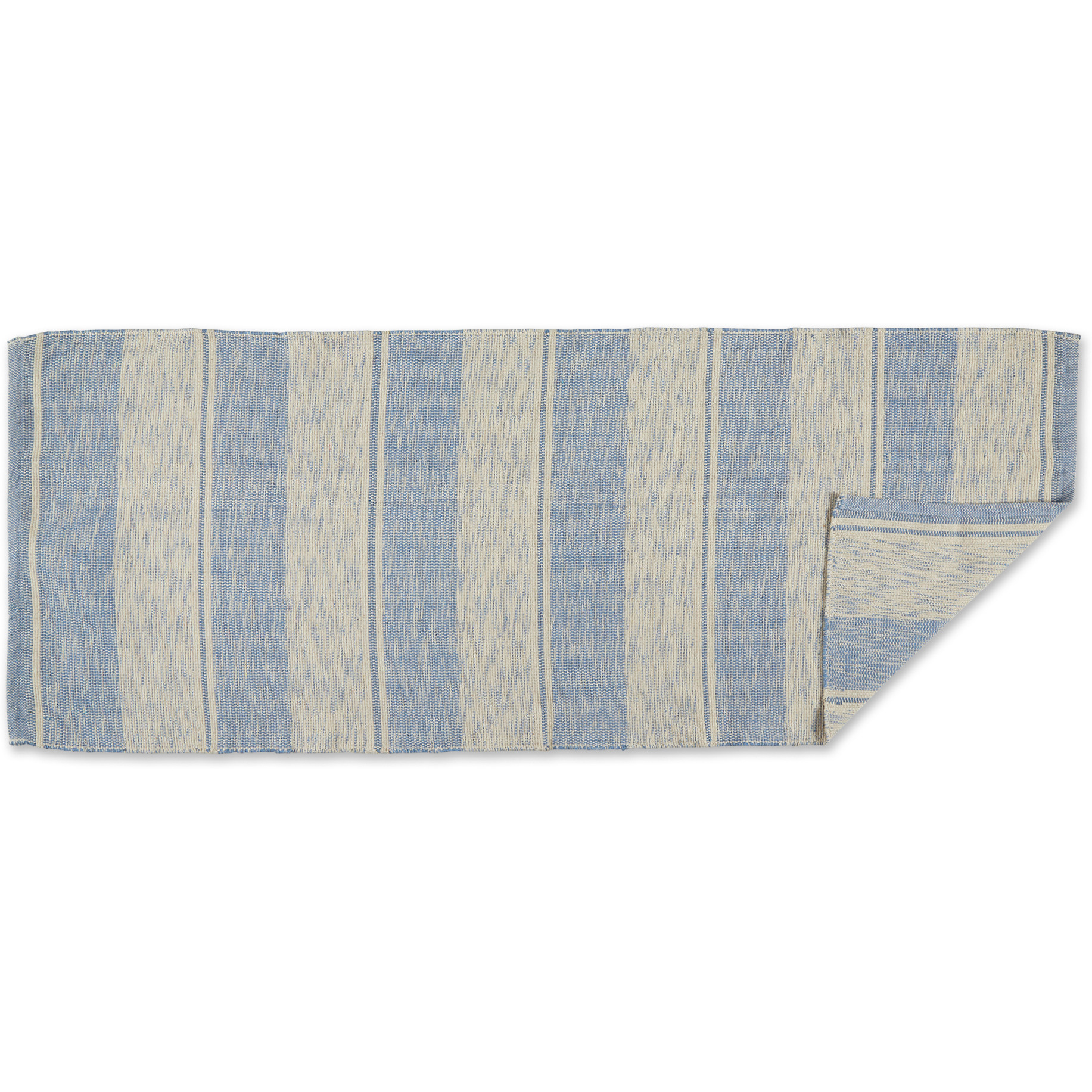 DII Stonewash Blue Variegated Recycled Yarn Floor Runner 2ft 3in X 6ft