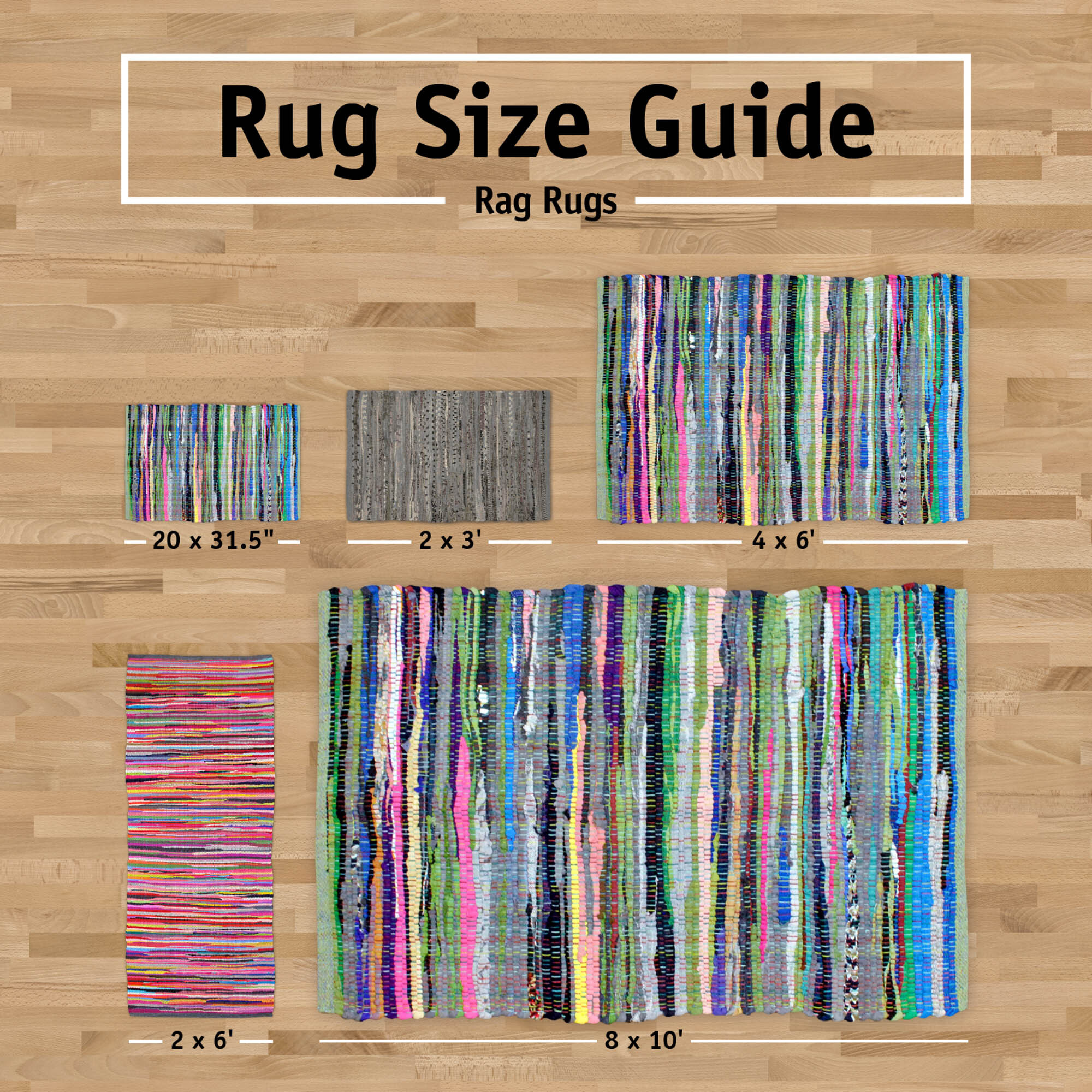 DII Multi Denim Rag Rug 4x6-ft