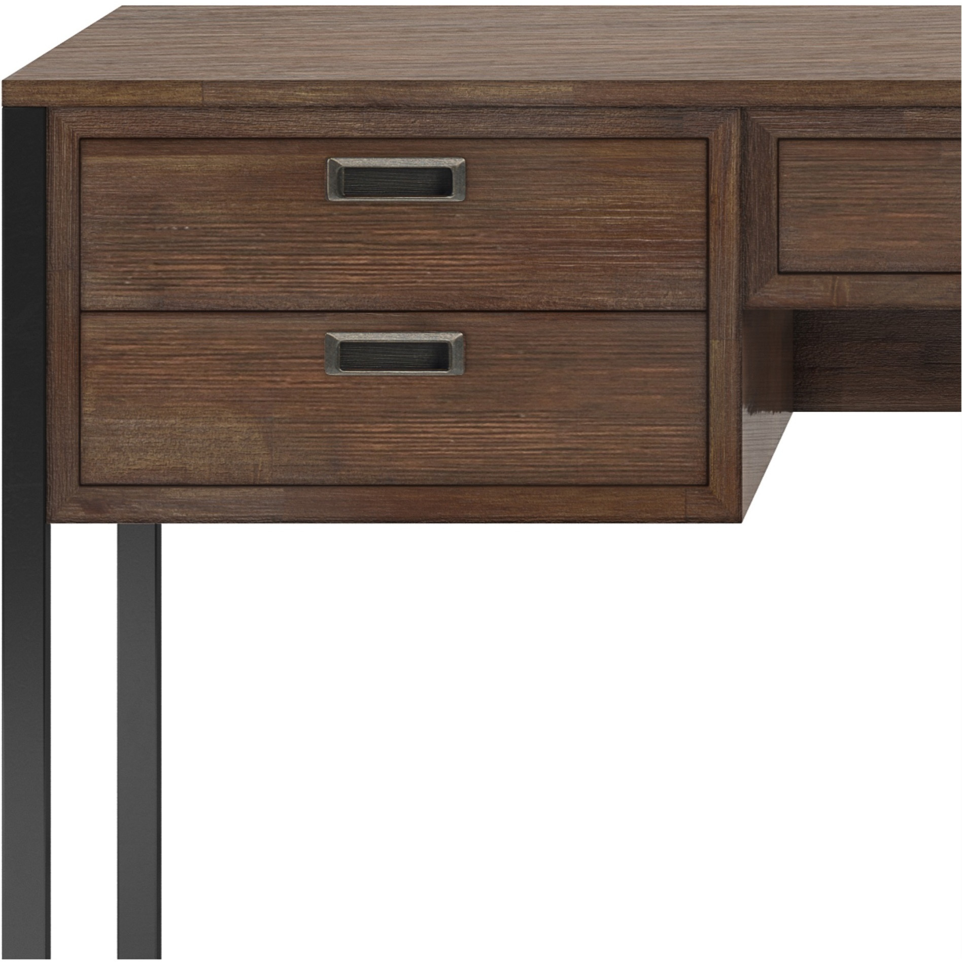 Richmond SOLID ACACIA WOOD Modern Industrial 60 inch Wide Desk in Rustic Natural Aged Brown