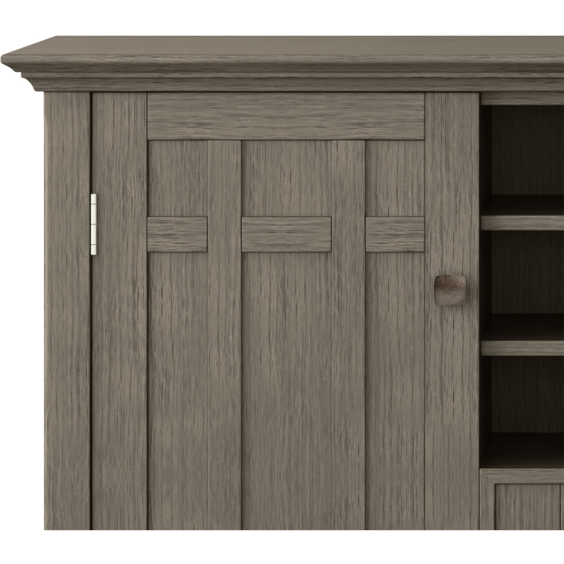 Bedford SOLID WOOD 54 inch Wide Transitional Sideboard Buffet and Wine Rack in Farmhouse Grey