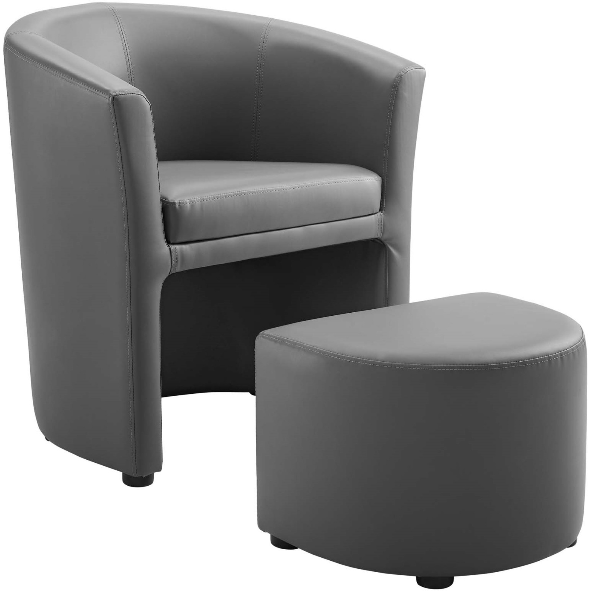 Divulge Armchair and Ottoman Gray