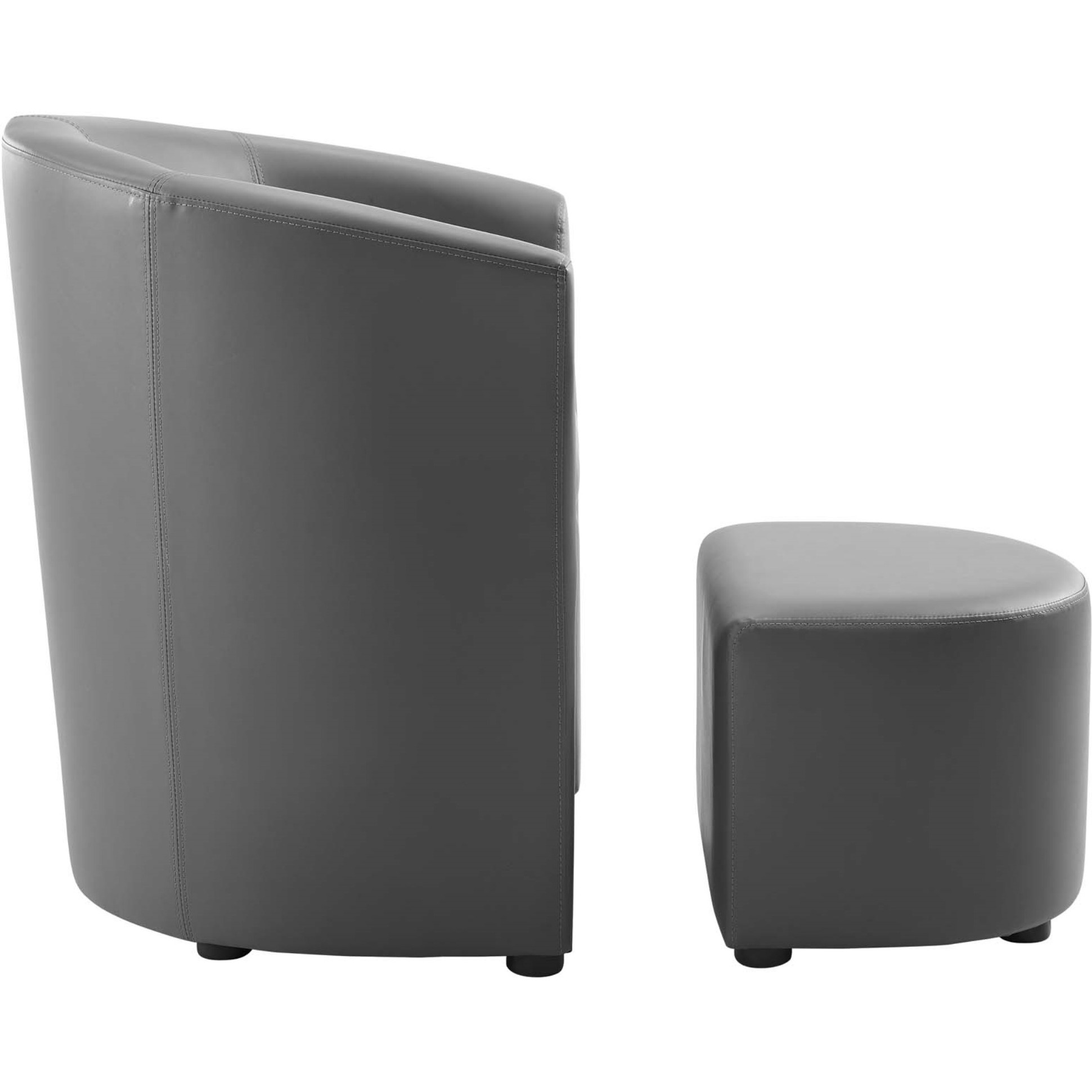 Divulge Armchair and Ottoman Gray