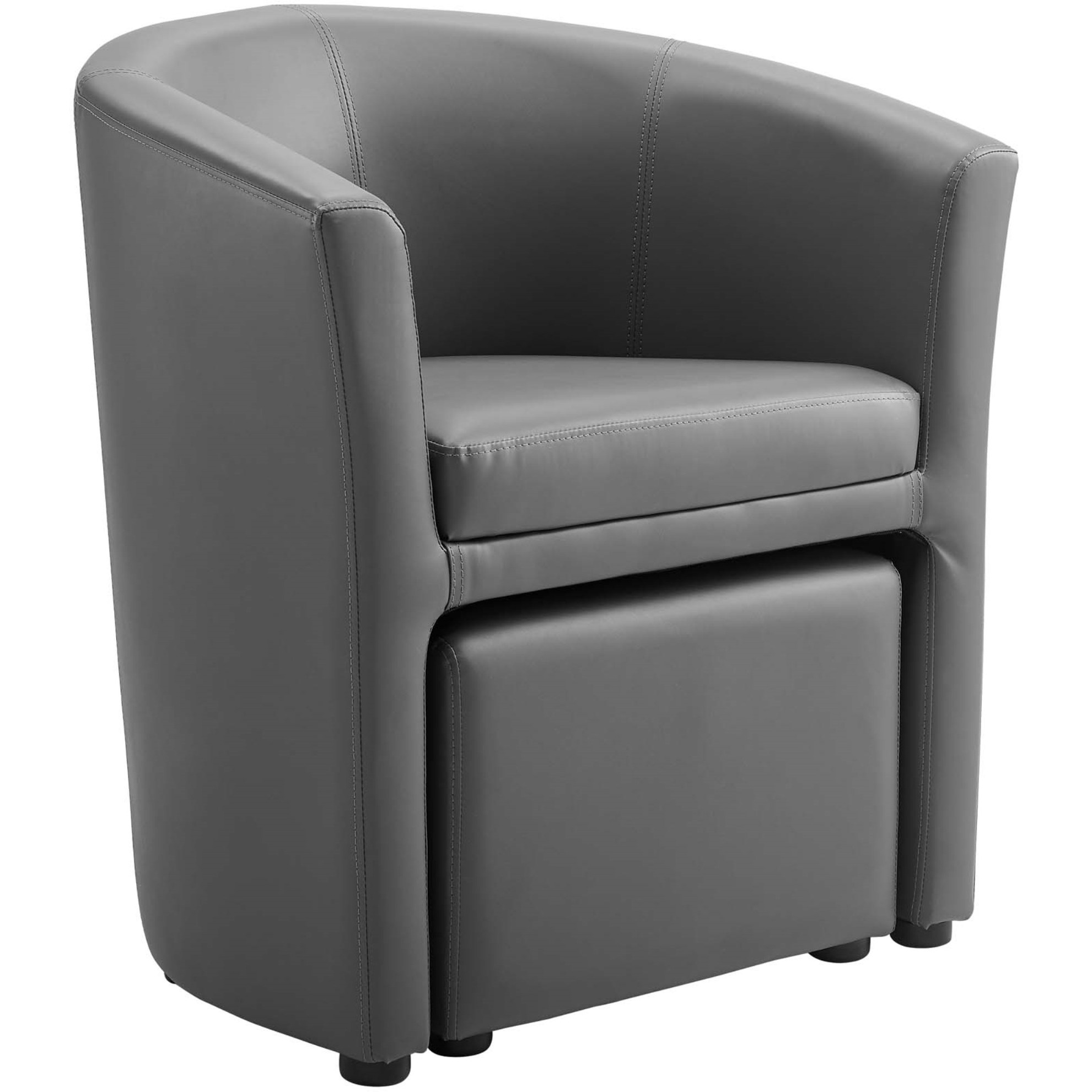 Divulge Armchair and Ottoman Gray