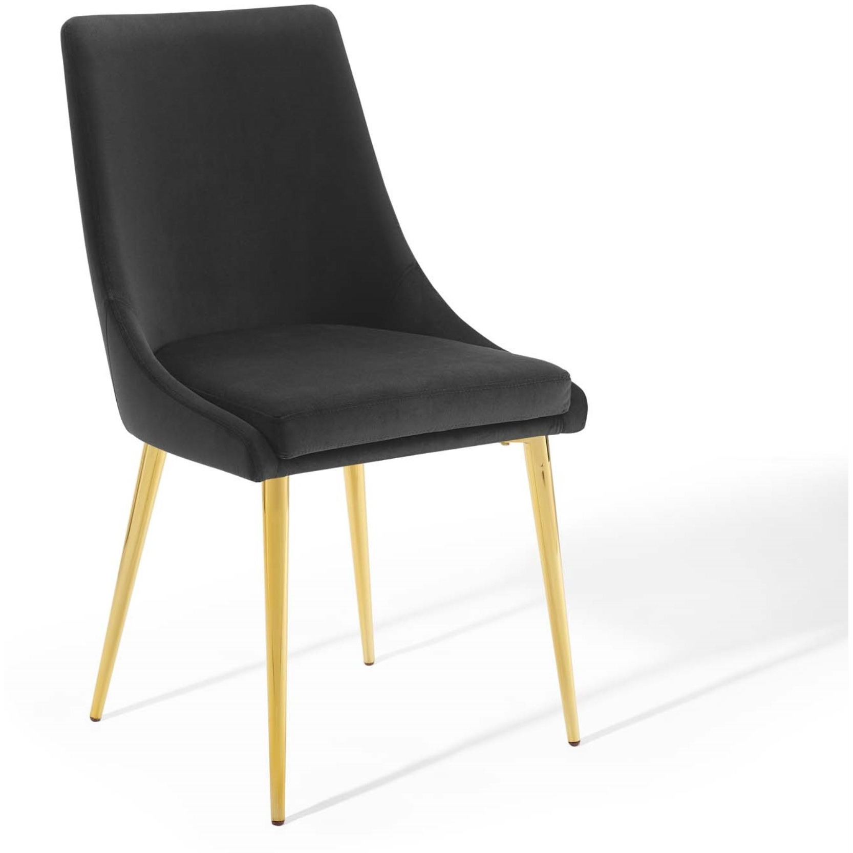 Viscount Modern Accent Performance Velvet Dining Chair Black