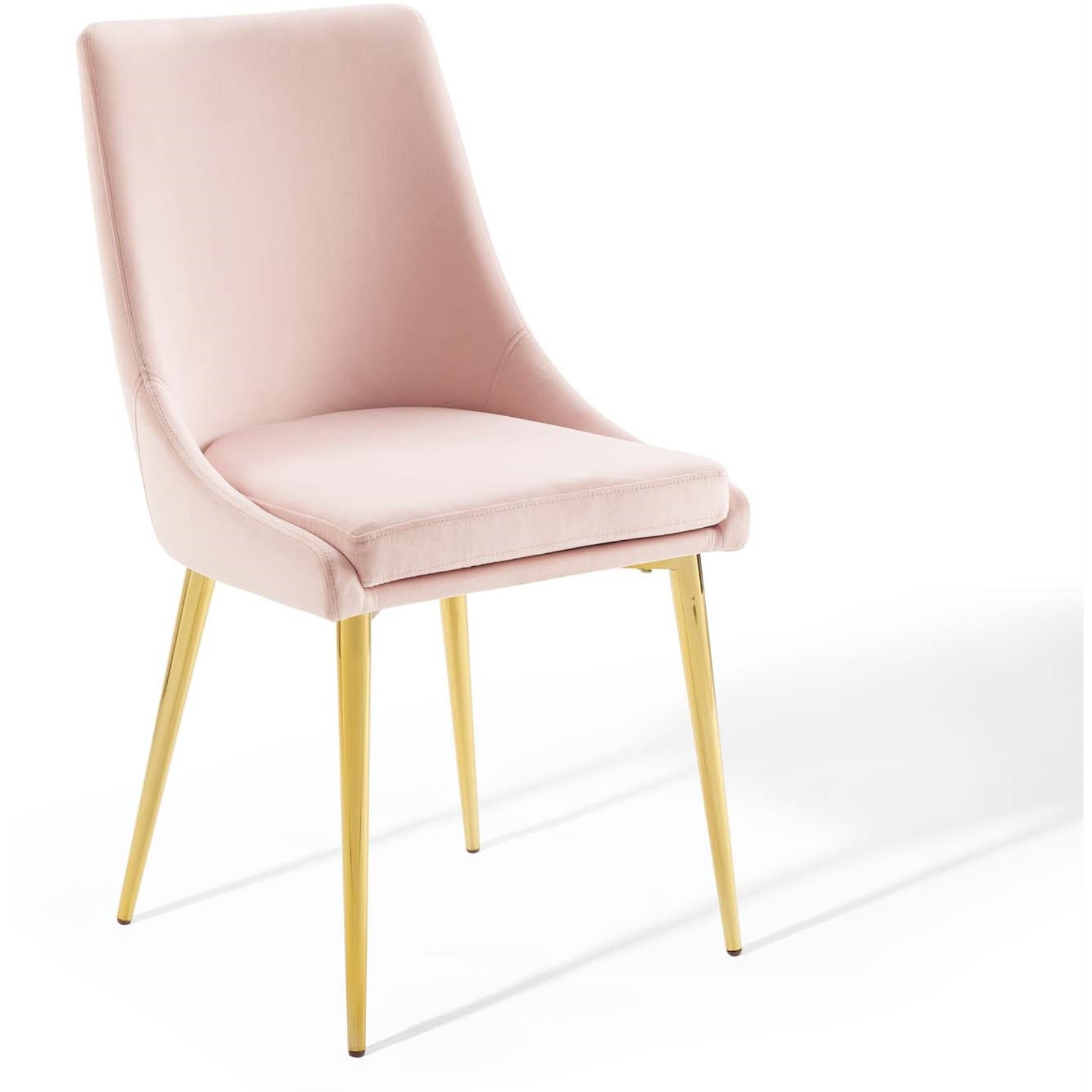 Viscount Modern Accent Performance Velvet Dining Chair Pink