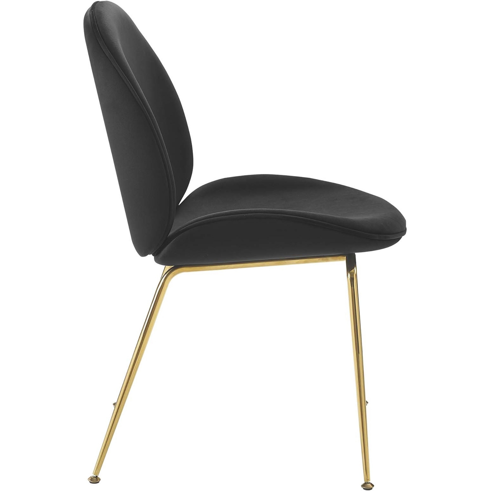 Scoop Gold Stainless Steel Leg Performance Velvet Dining Chair Black