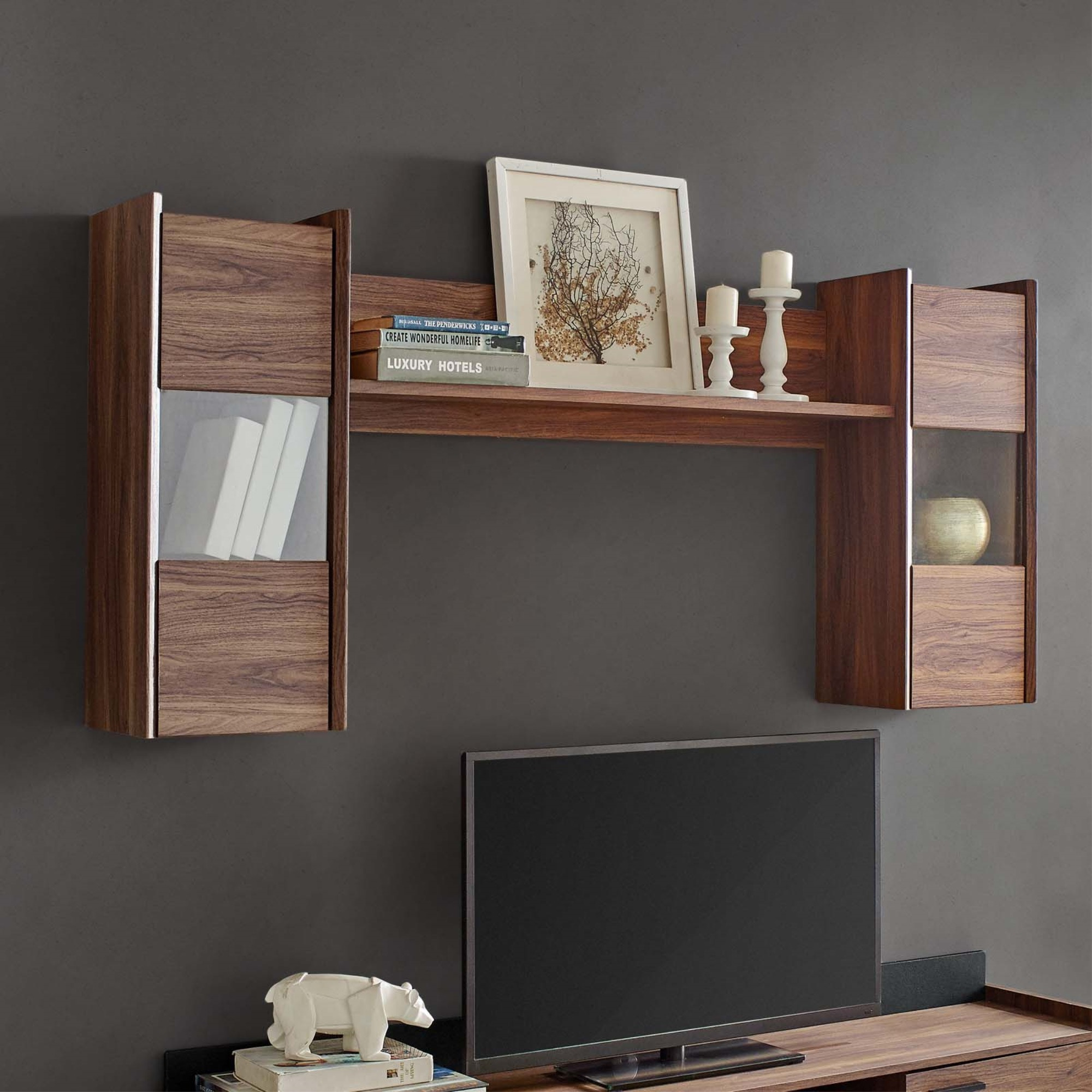Visionary Wall Mounted Shelves Walnut